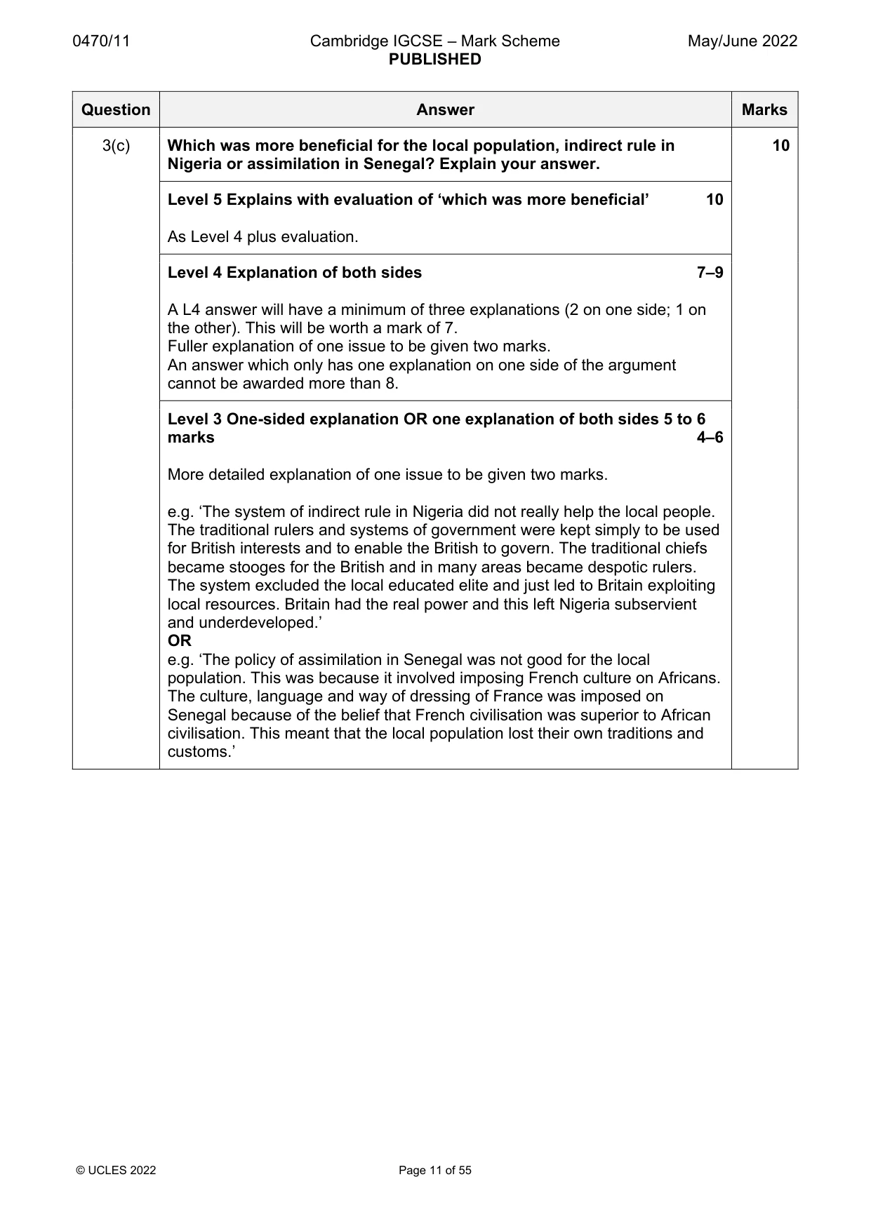 Mark scheme, page 11 of 55