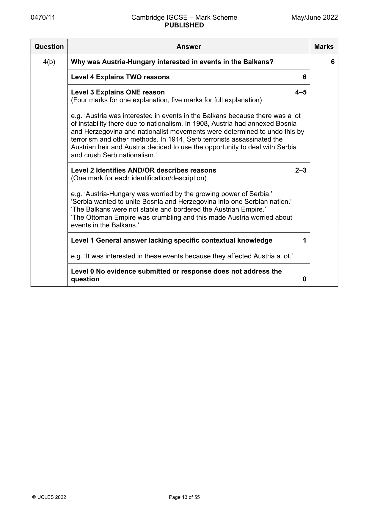 Mark scheme, page 13 of 55