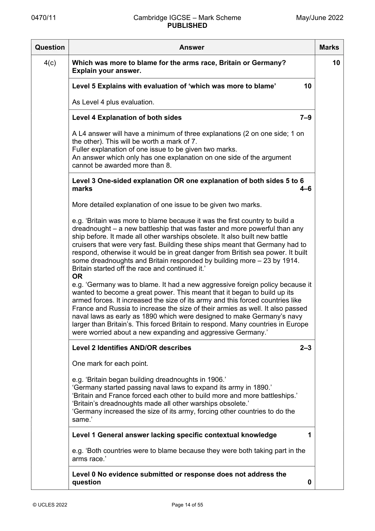 Mark scheme, page 14 of 55