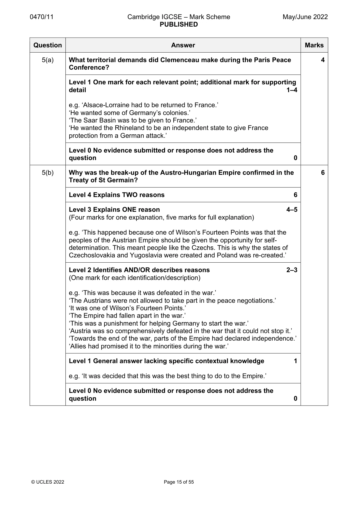 Mark scheme, page 15 of 55