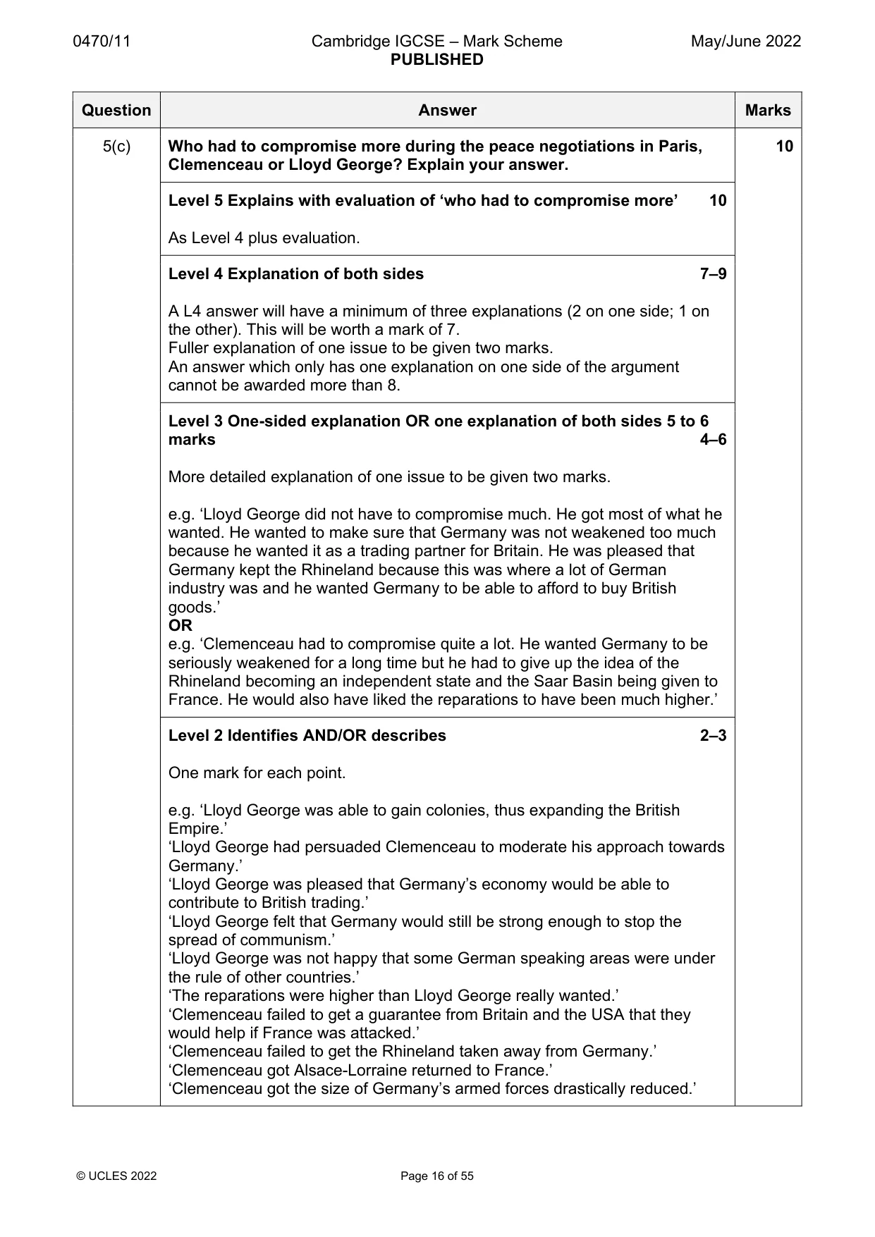 Mark scheme, page 16 of 55
