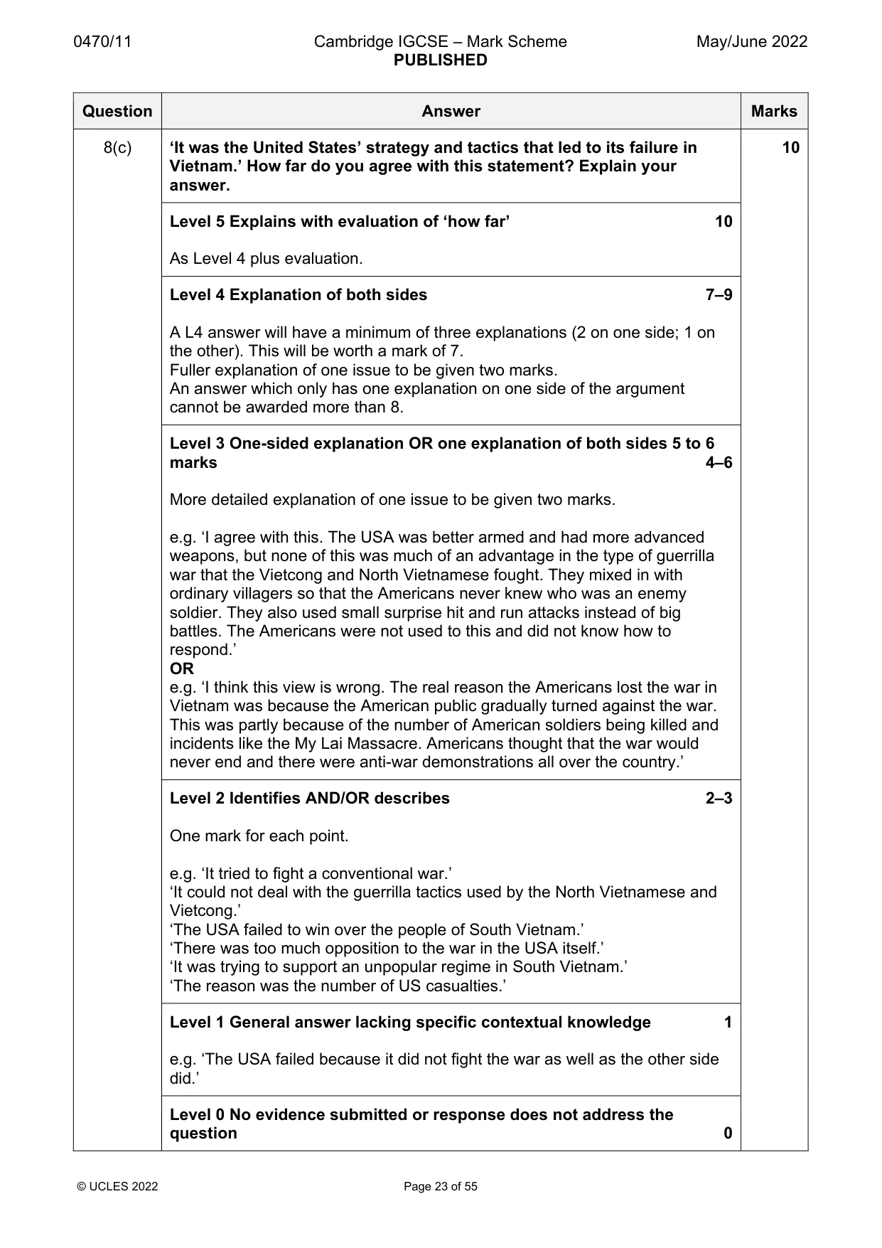 Mark scheme, page 23 of 55