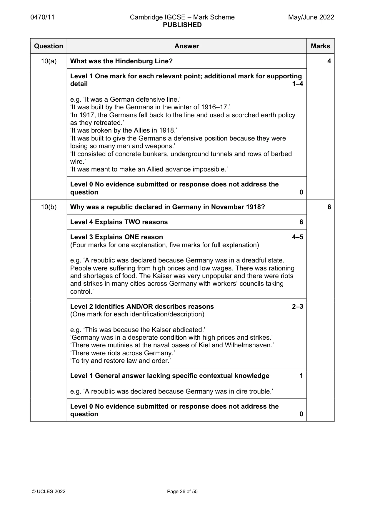 Mark scheme, page 26 of 55