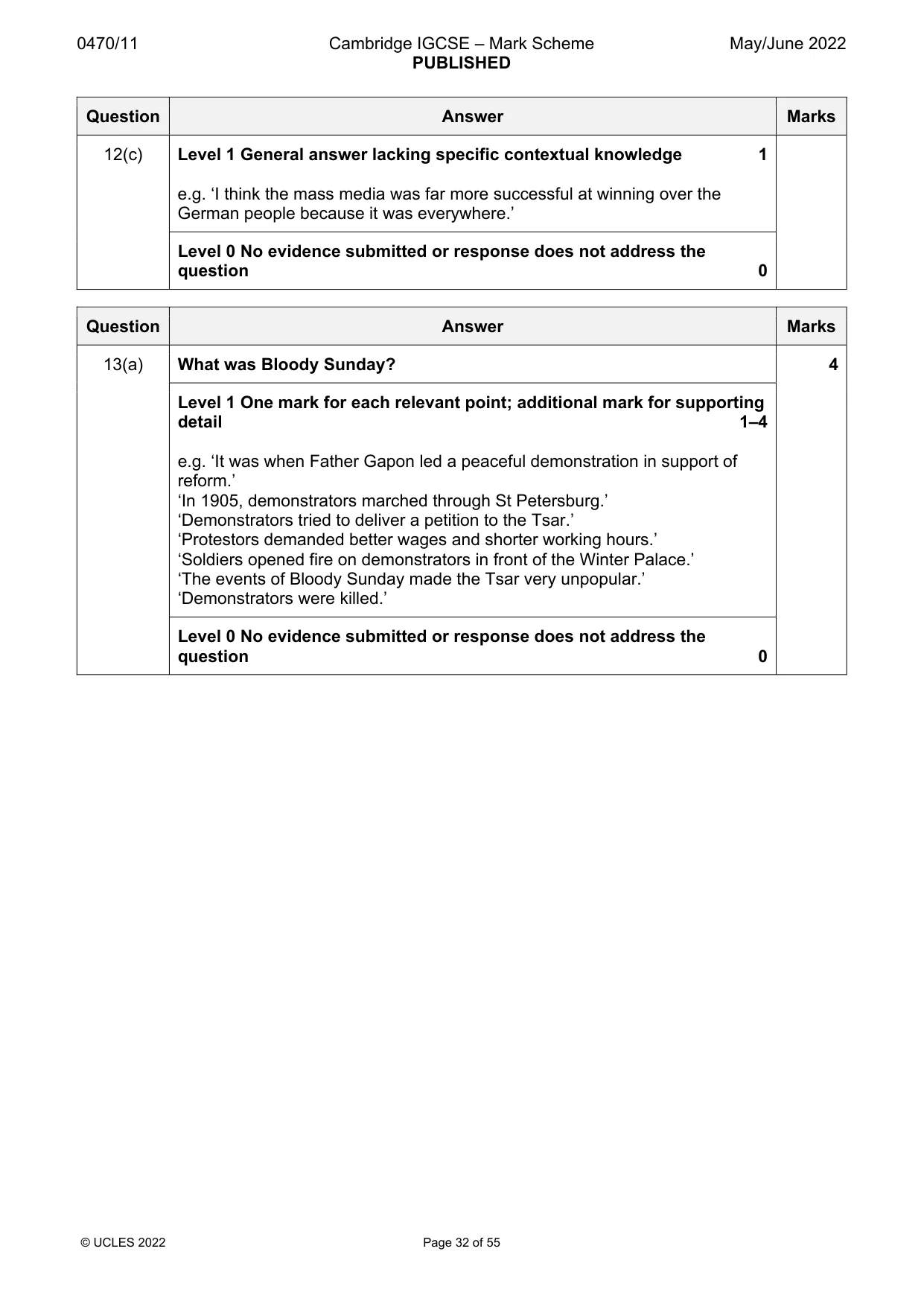 Mark scheme, page 32 of 55