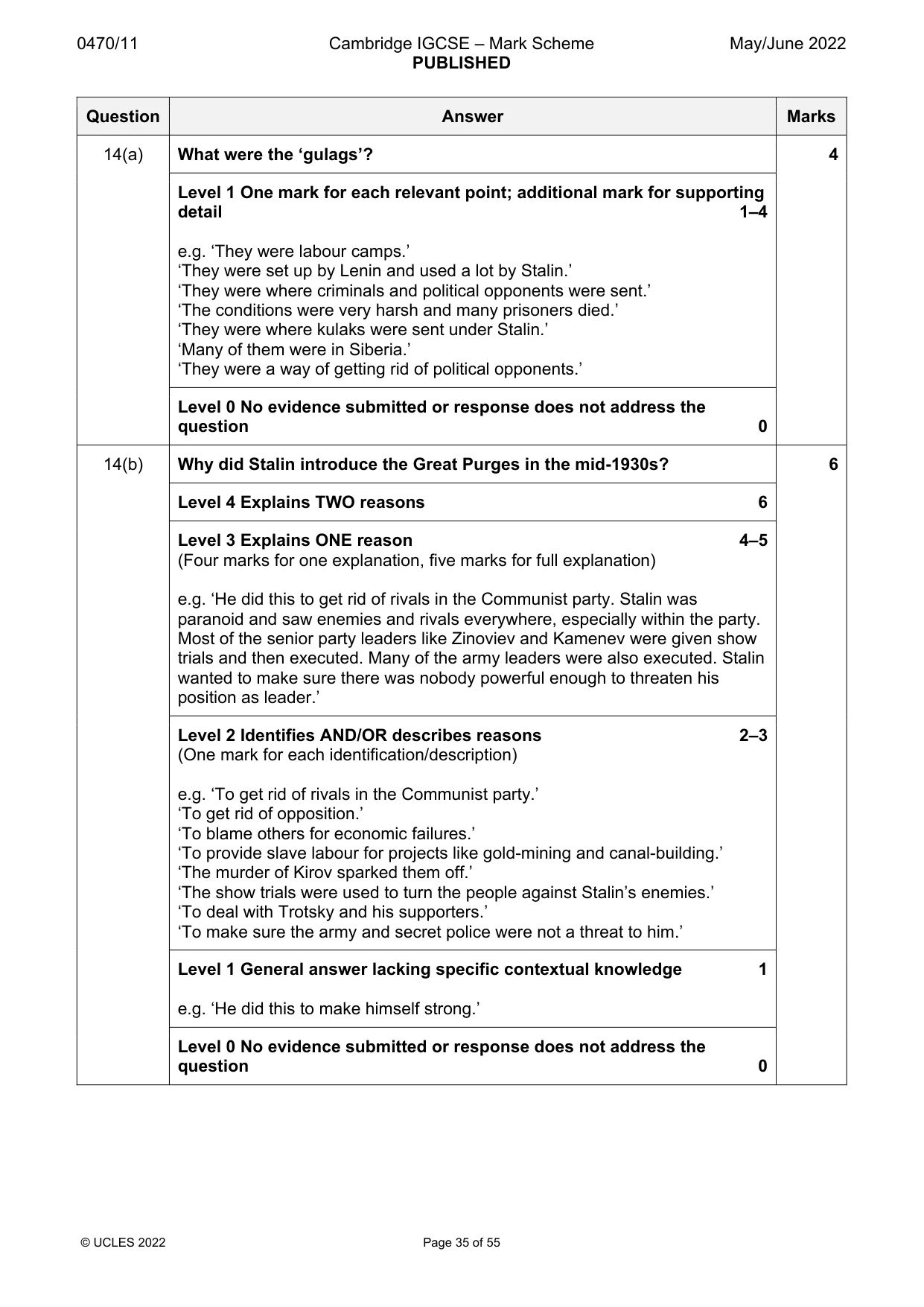 Mark scheme, page 35 of 55