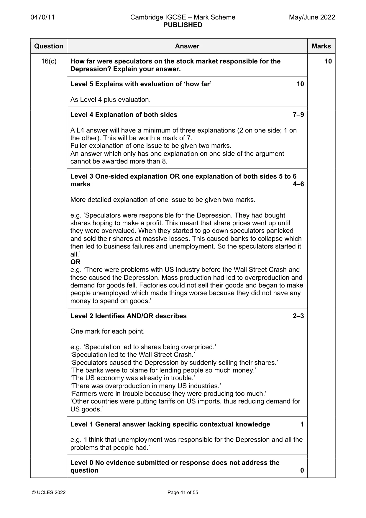 Mark scheme, page 41 of 55