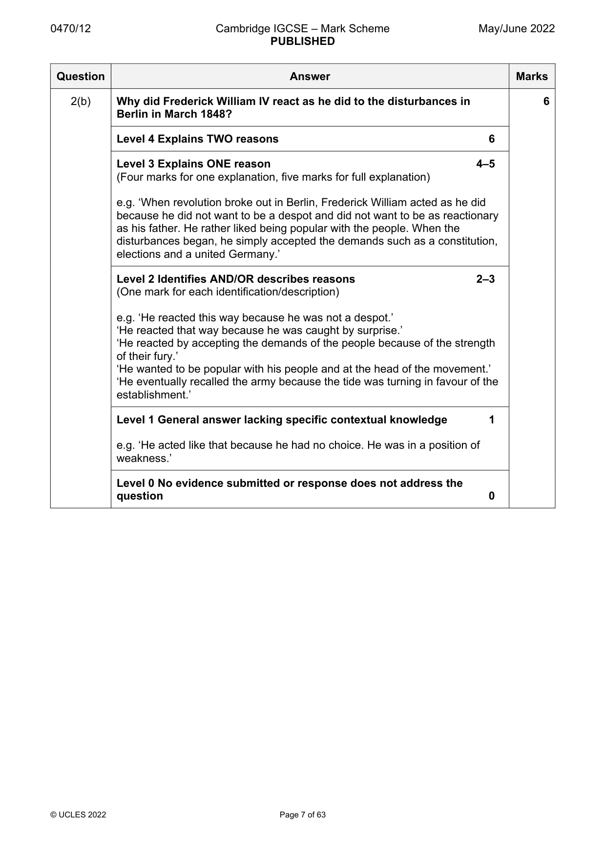 Mark scheme, page 7 of 63