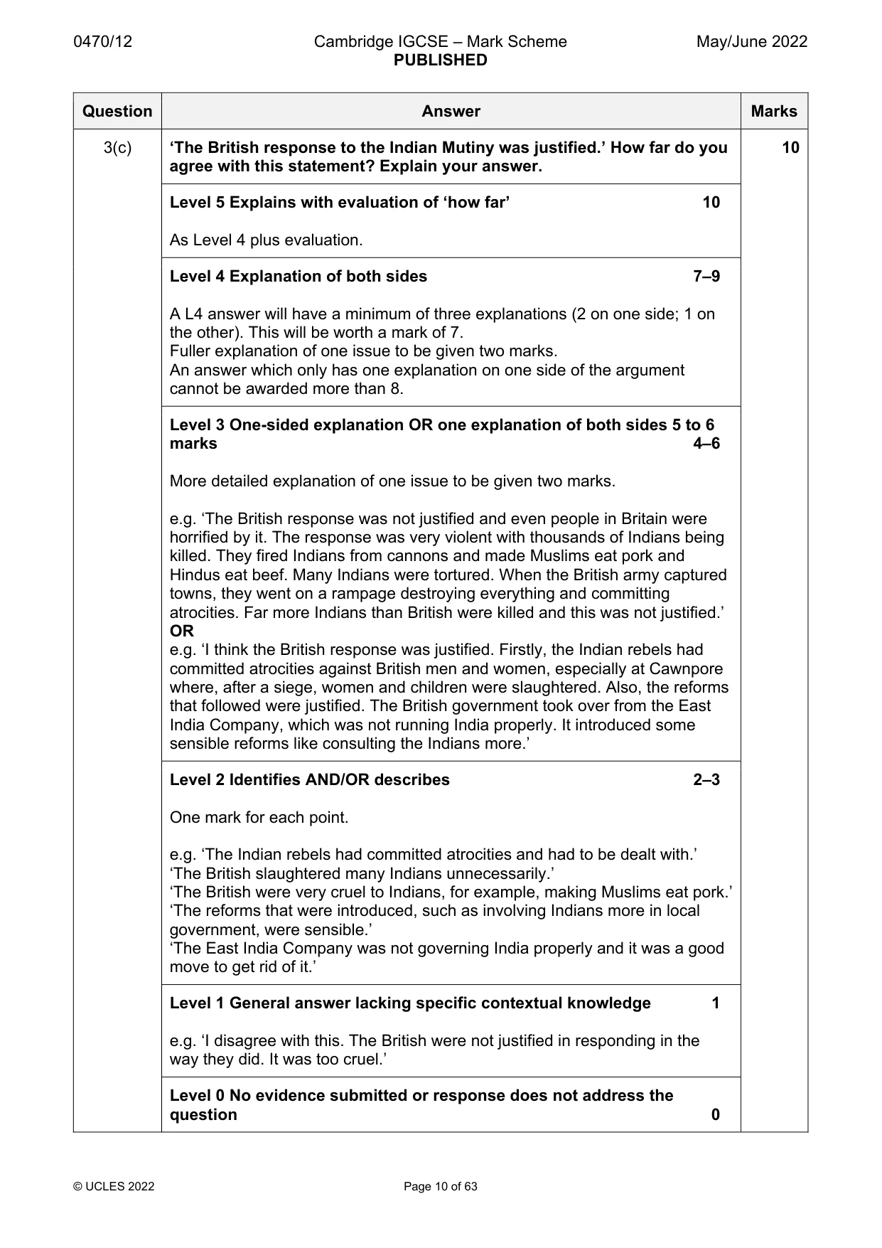 Mark scheme, page 10 of 63