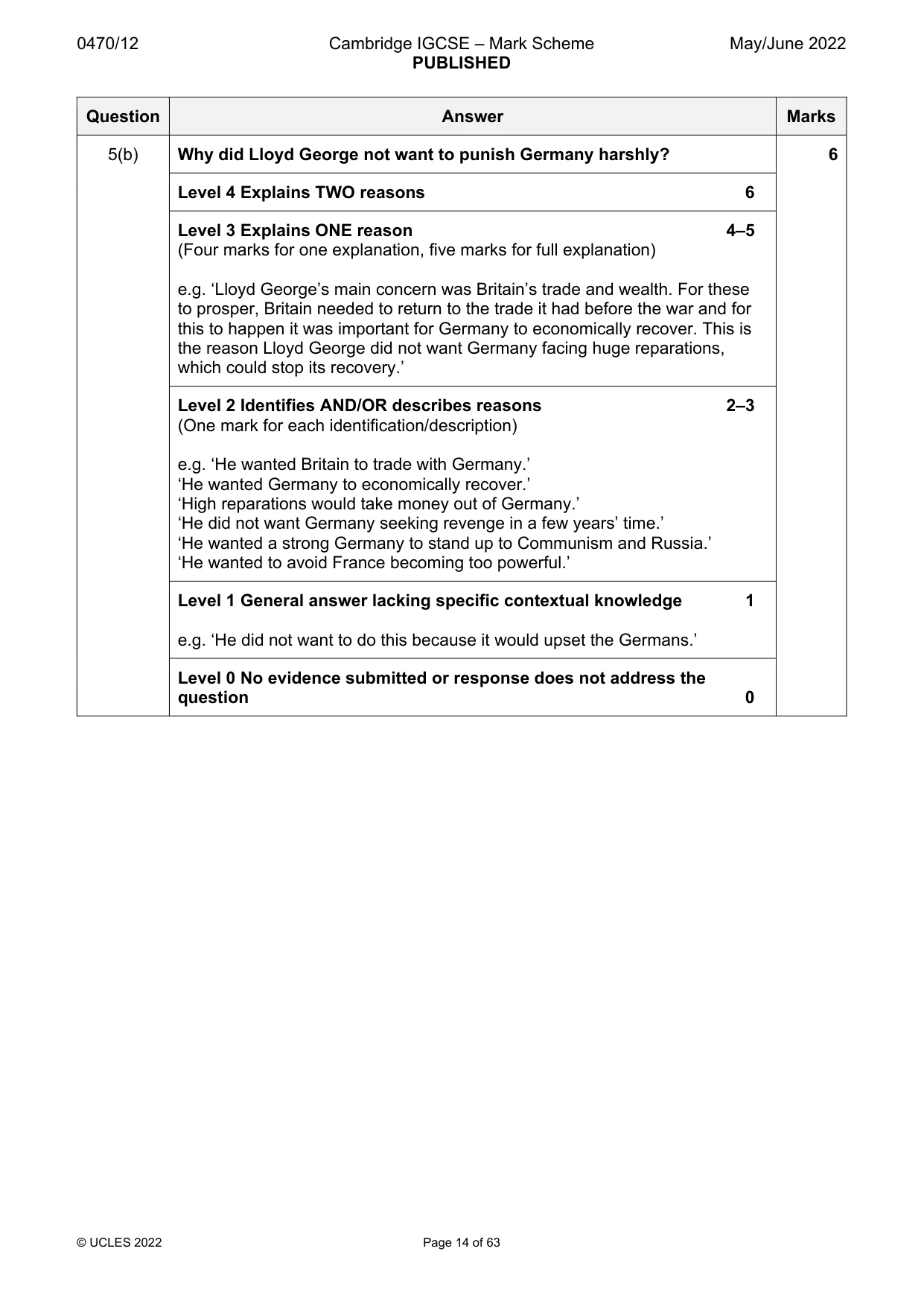 Mark scheme, page 14 of 63