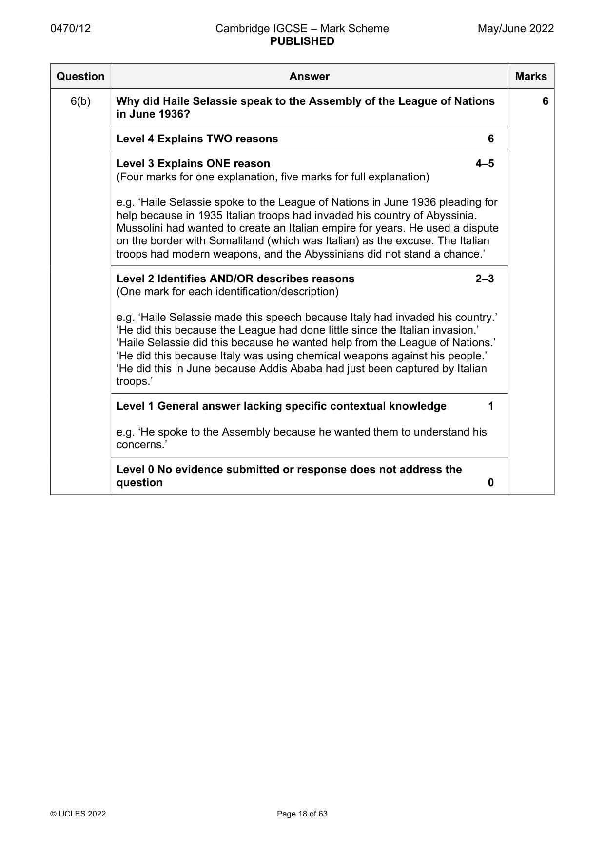 Mark scheme, page 18 of 63