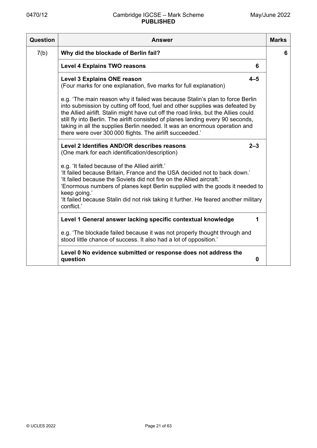 Mark scheme, page 21 of 63