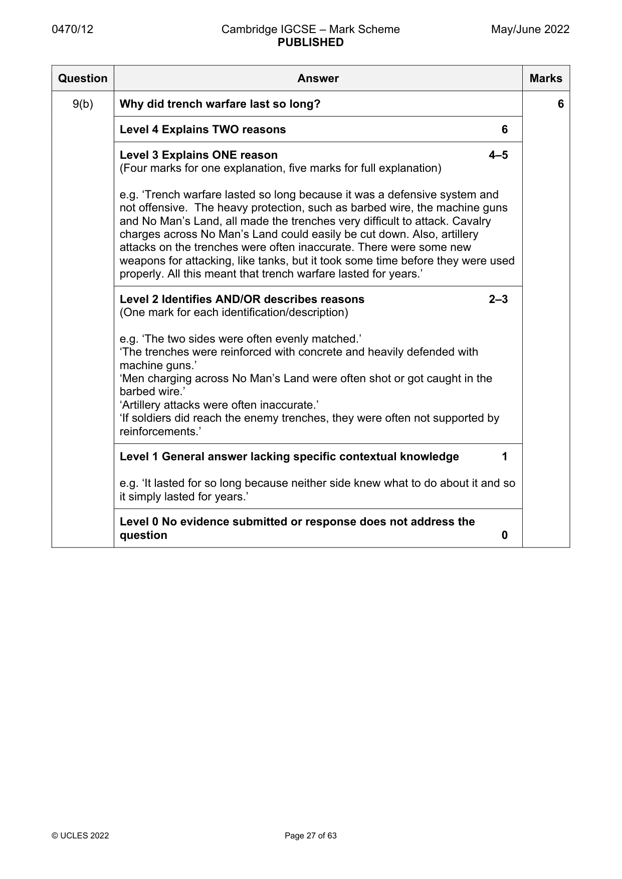 Mark scheme, page 27 of 63