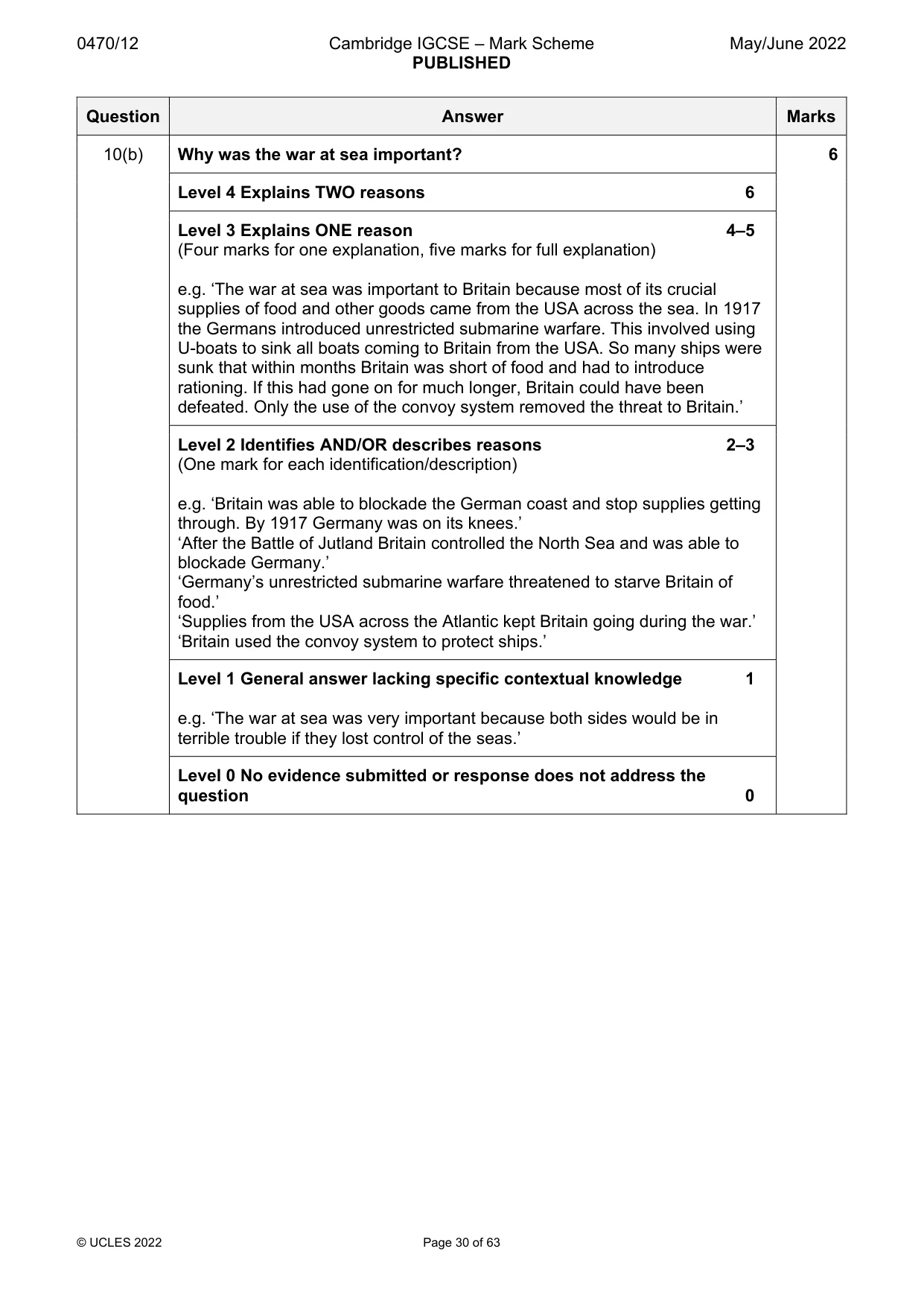 Mark scheme, page 30 of 63