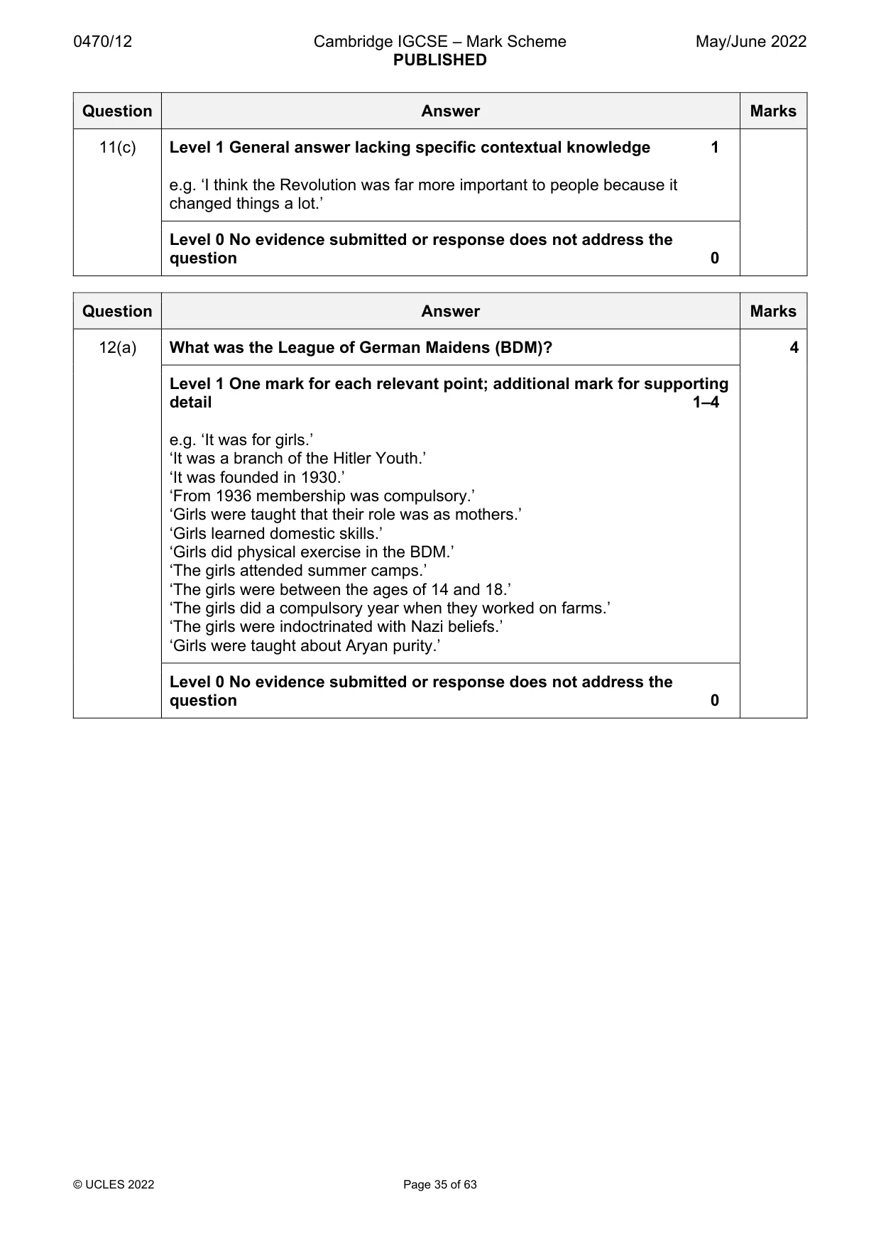 Mark scheme, page 35 of 63