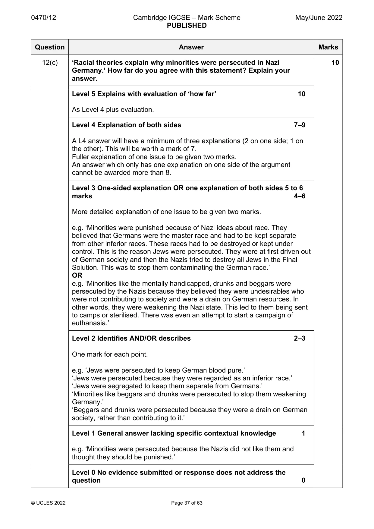 Mark scheme, page 37 of 63