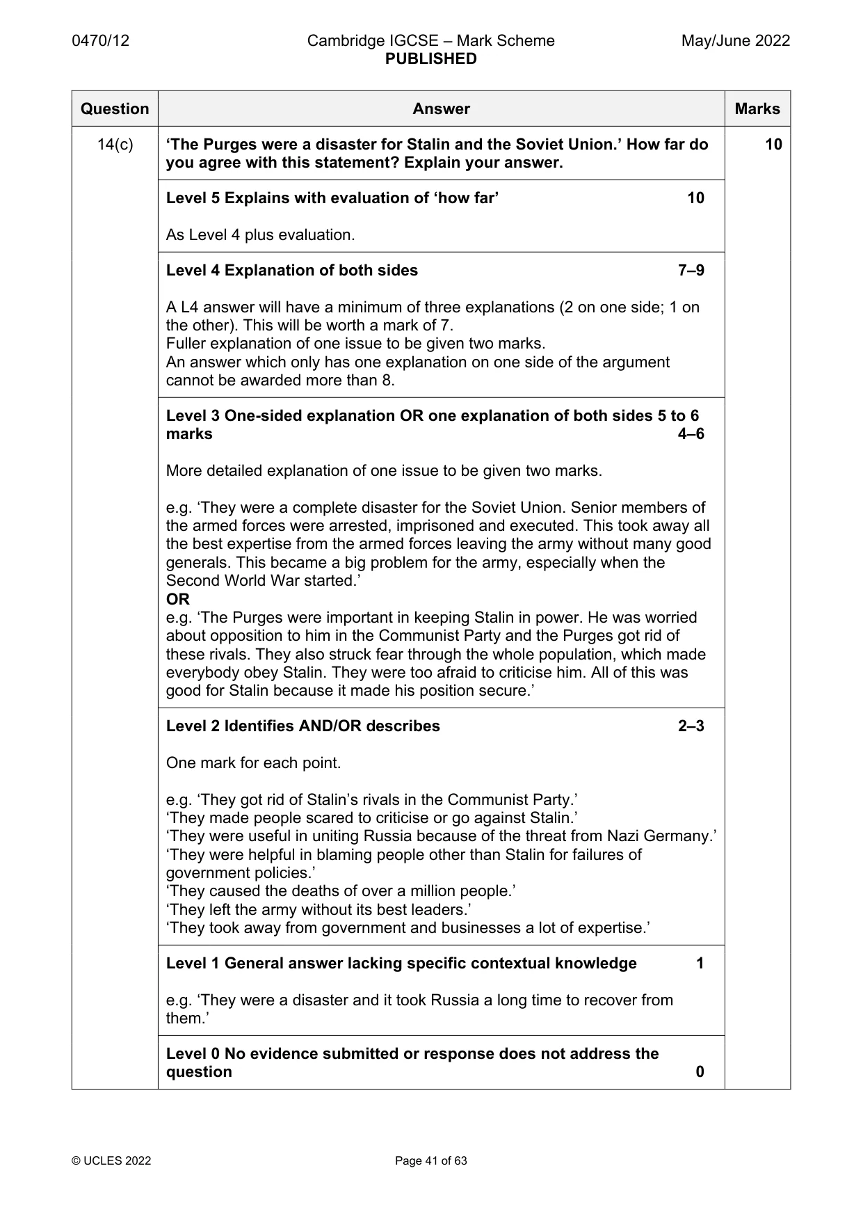 Mark scheme, page 41 of 63