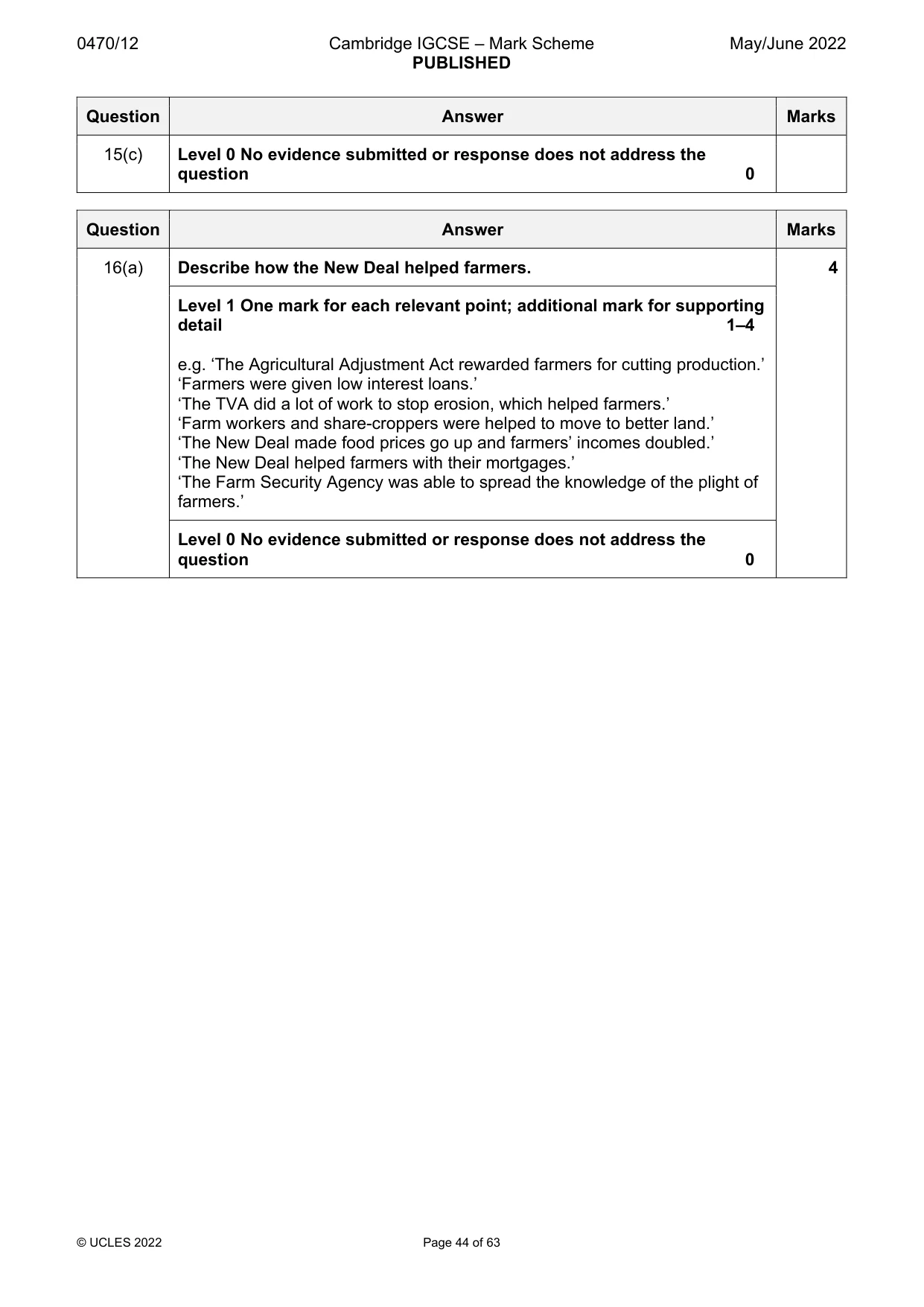Mark scheme, page 44 of 63