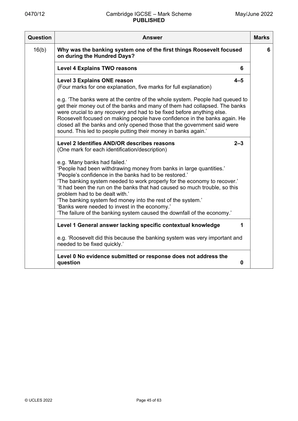 Mark scheme, page 45 of 63