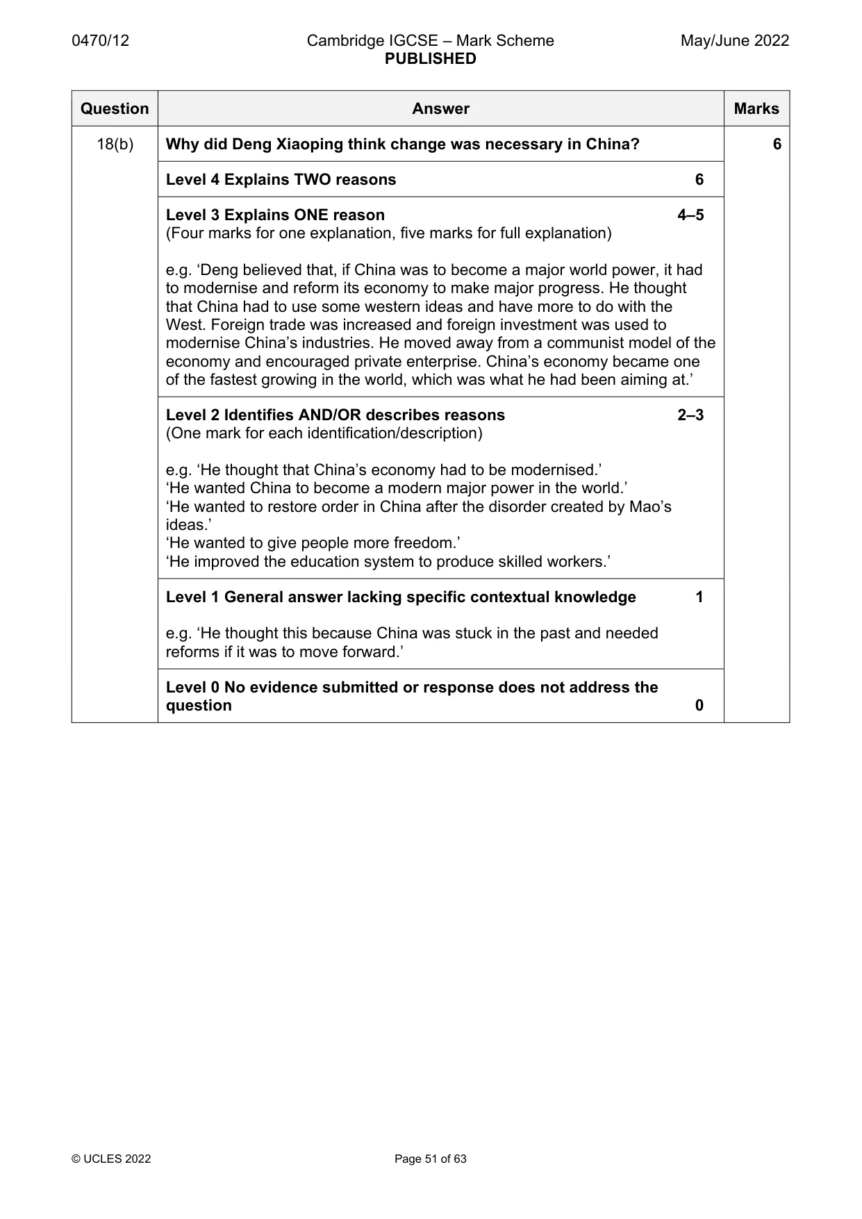 Mark scheme, page 51 of 63