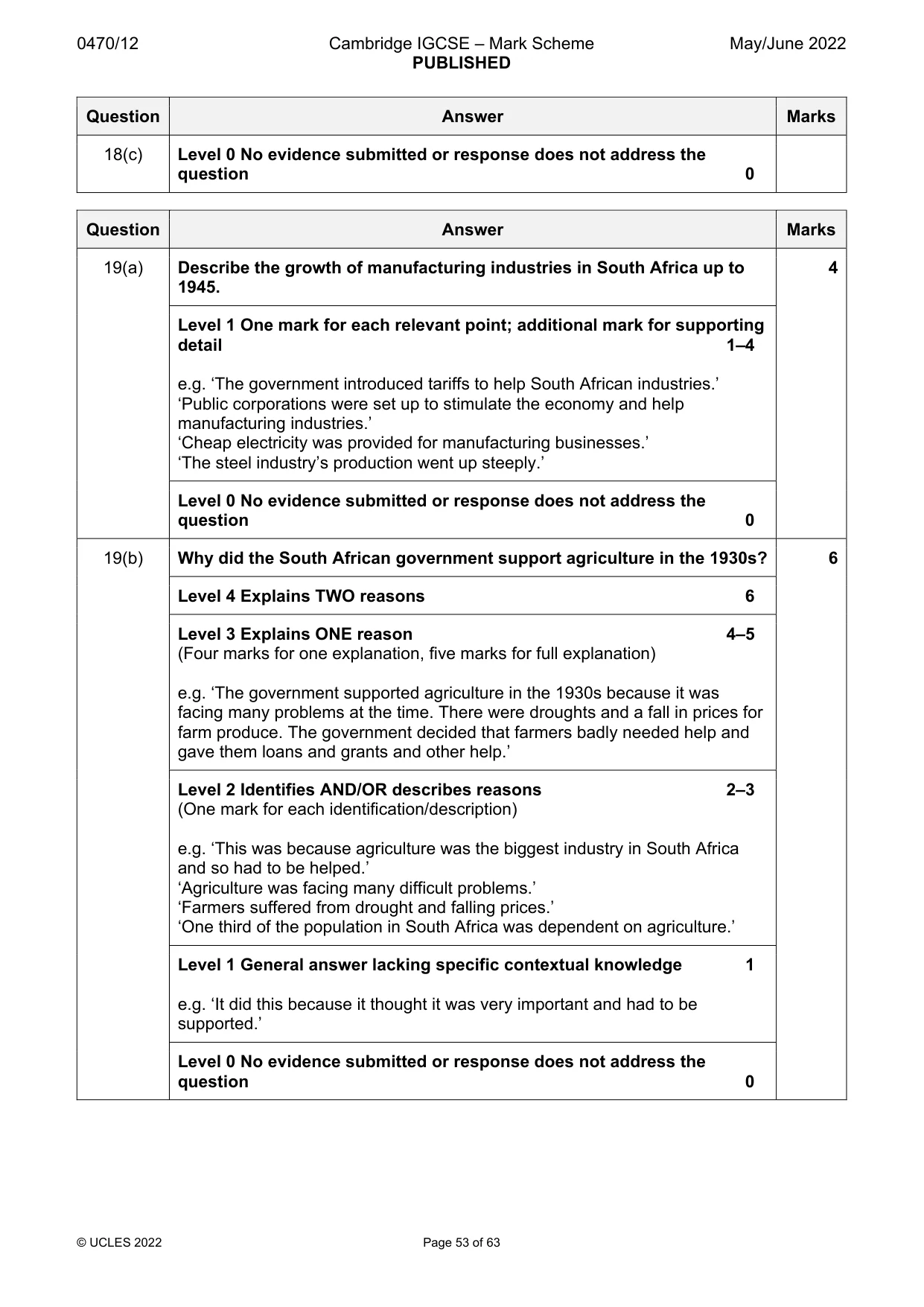 Mark scheme, page 53 of 63