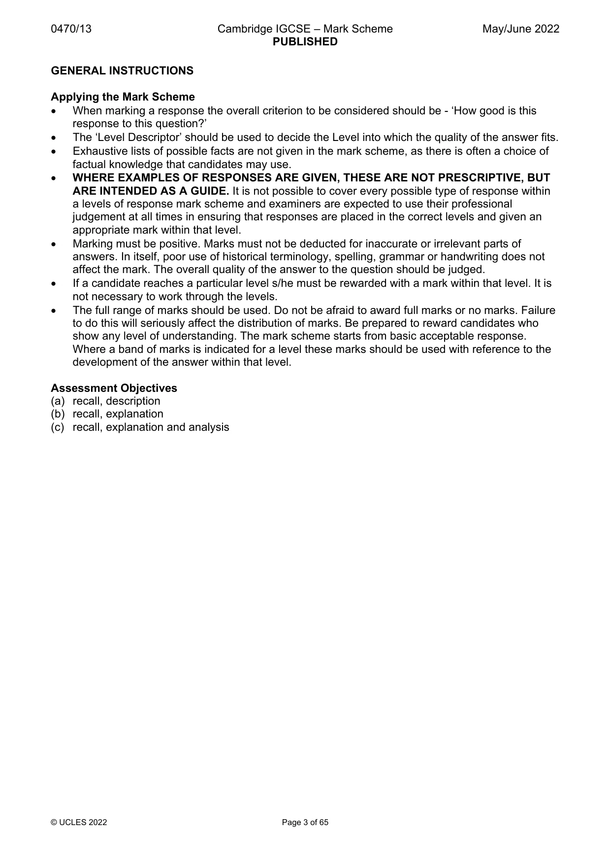 Mark scheme, page 3 of 65
