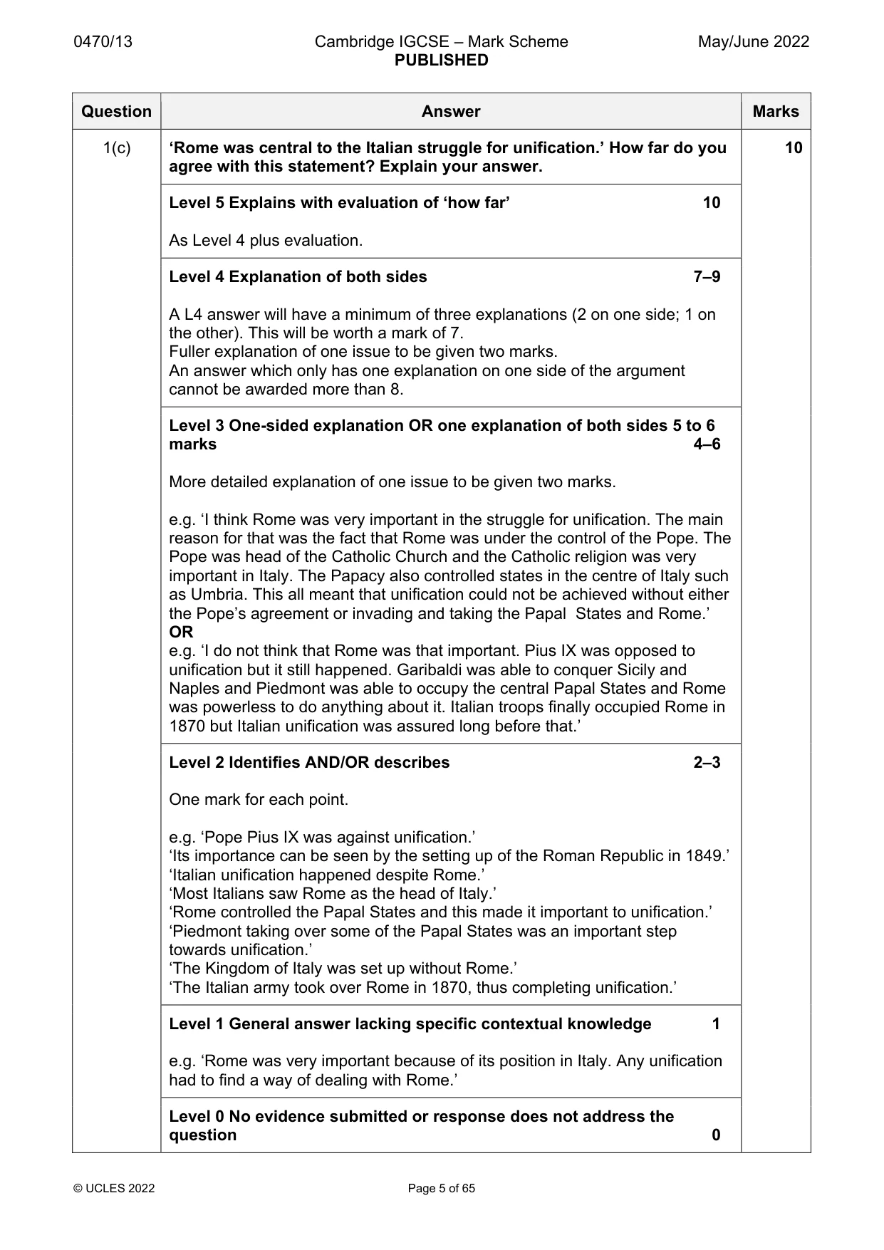 Mark scheme, page 5 of 65
