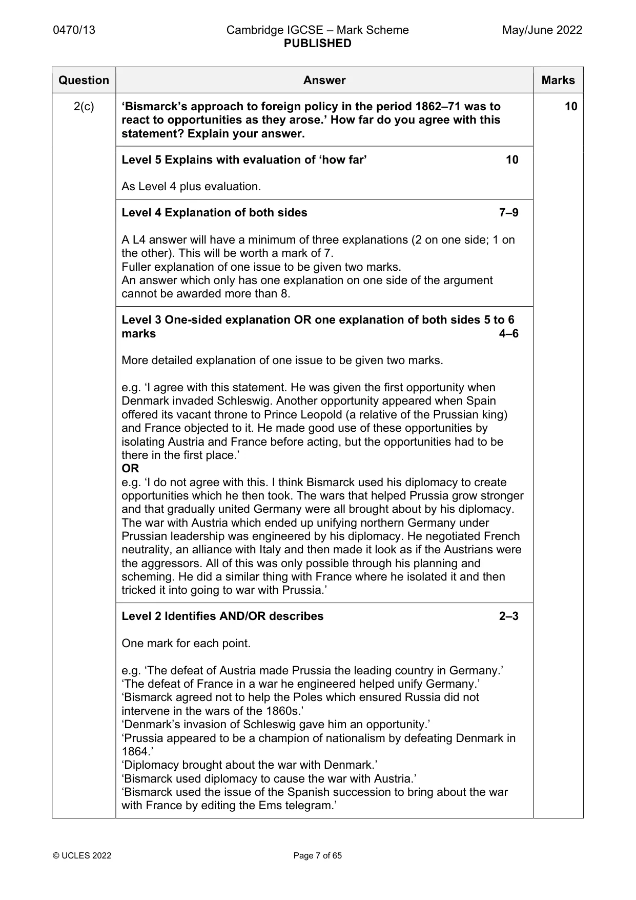Mark scheme, page 7 of 65