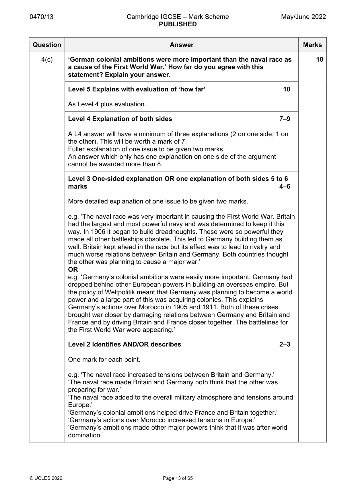 Mark scheme, page 13 of 65