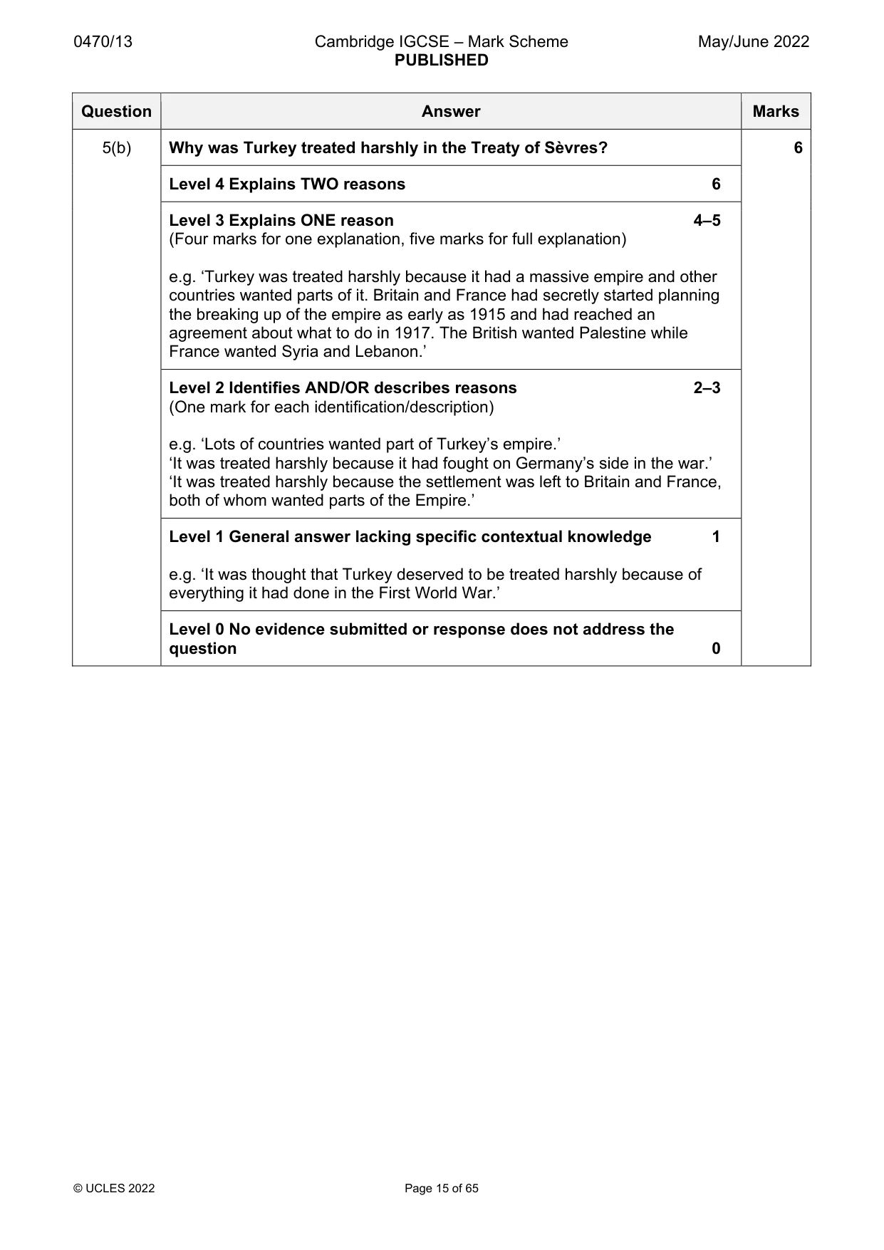Mark scheme, page 15 of 65