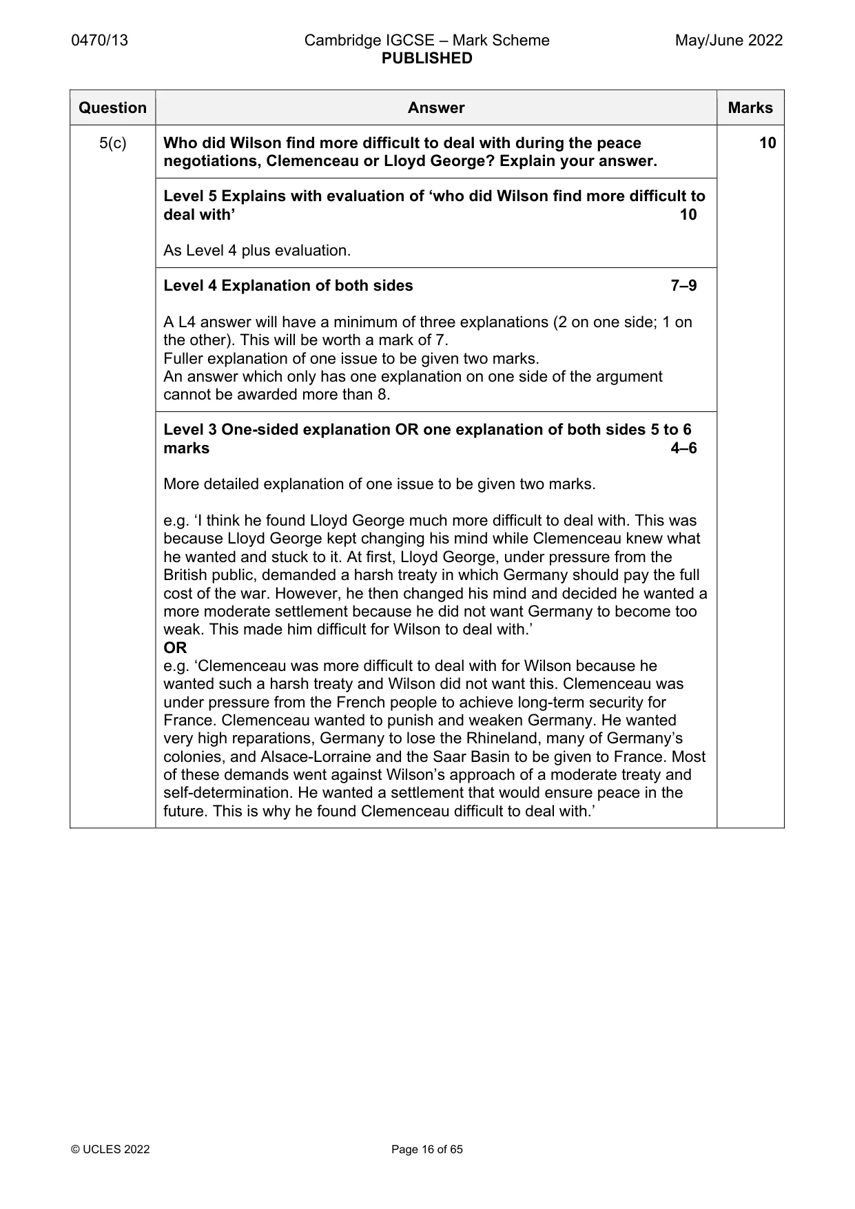 Mark scheme, page 16 of 65