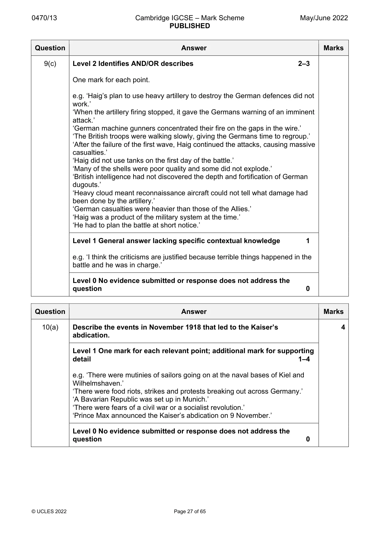 Mark scheme, page 27 of 65