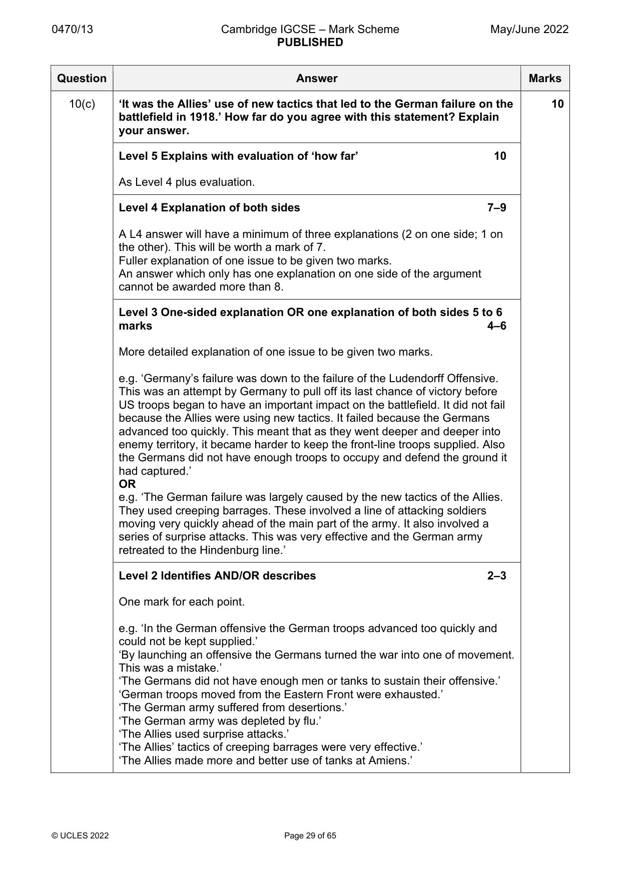 Mark scheme, page 29 of 65