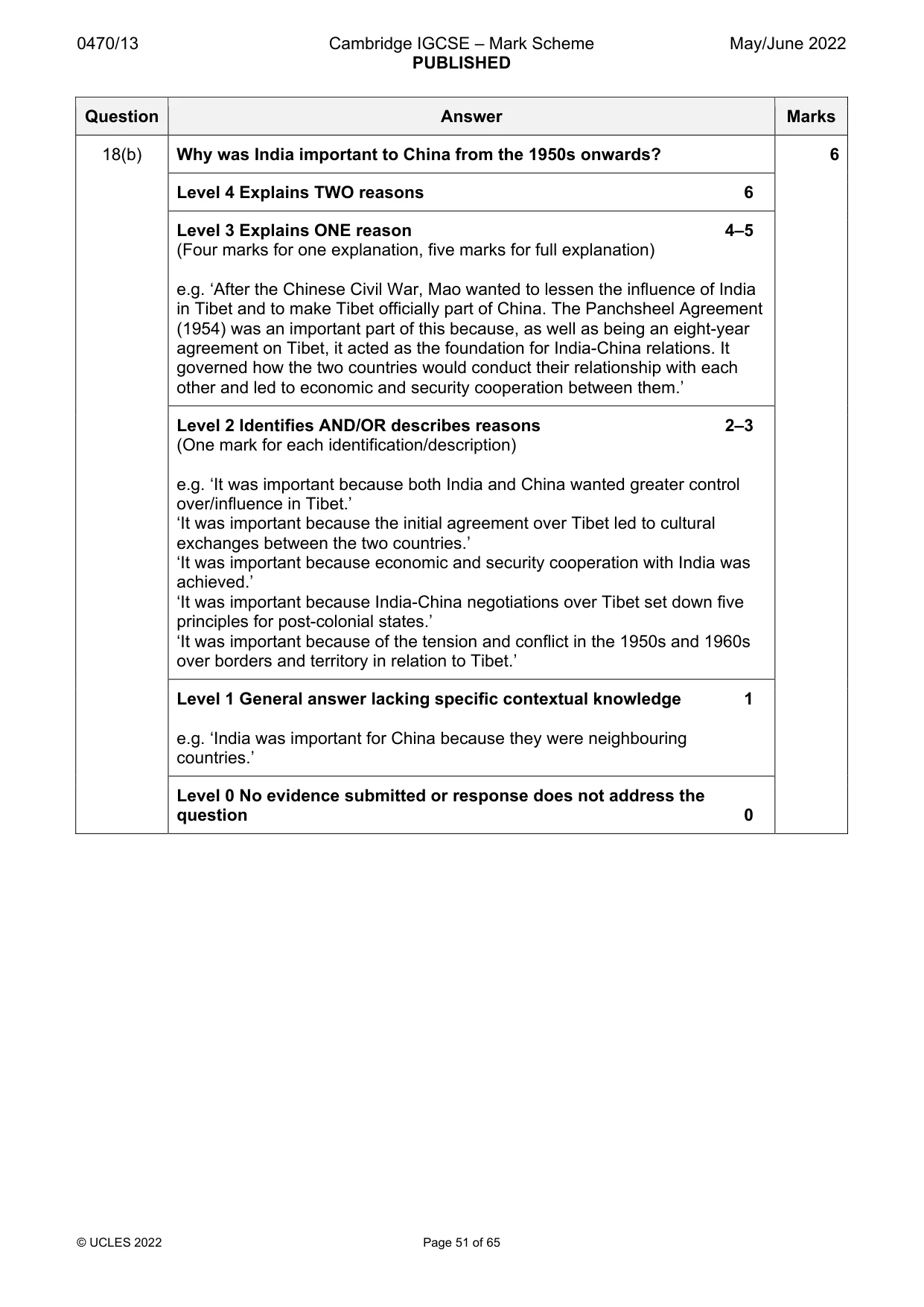 Mark scheme, page 51 of 65