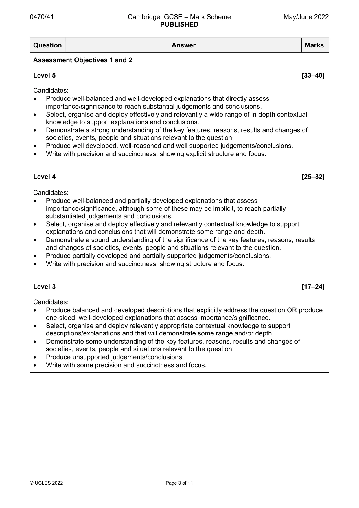 Mark scheme, page 3 of 11