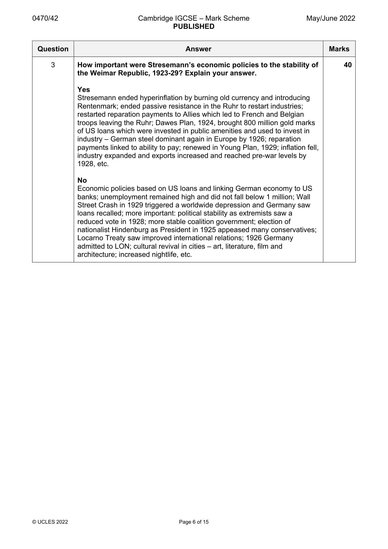 Mark scheme, page 6 of 15