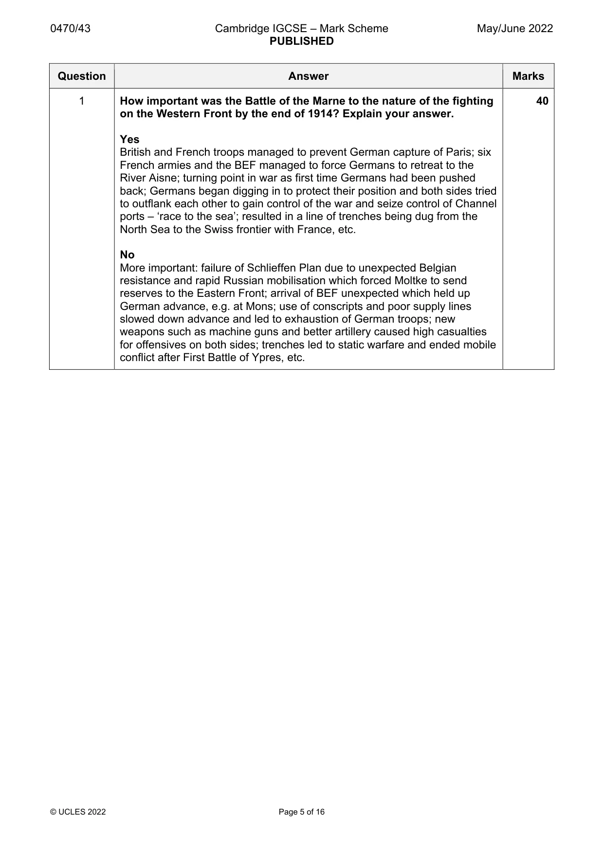 Mark scheme, page 5 of 16