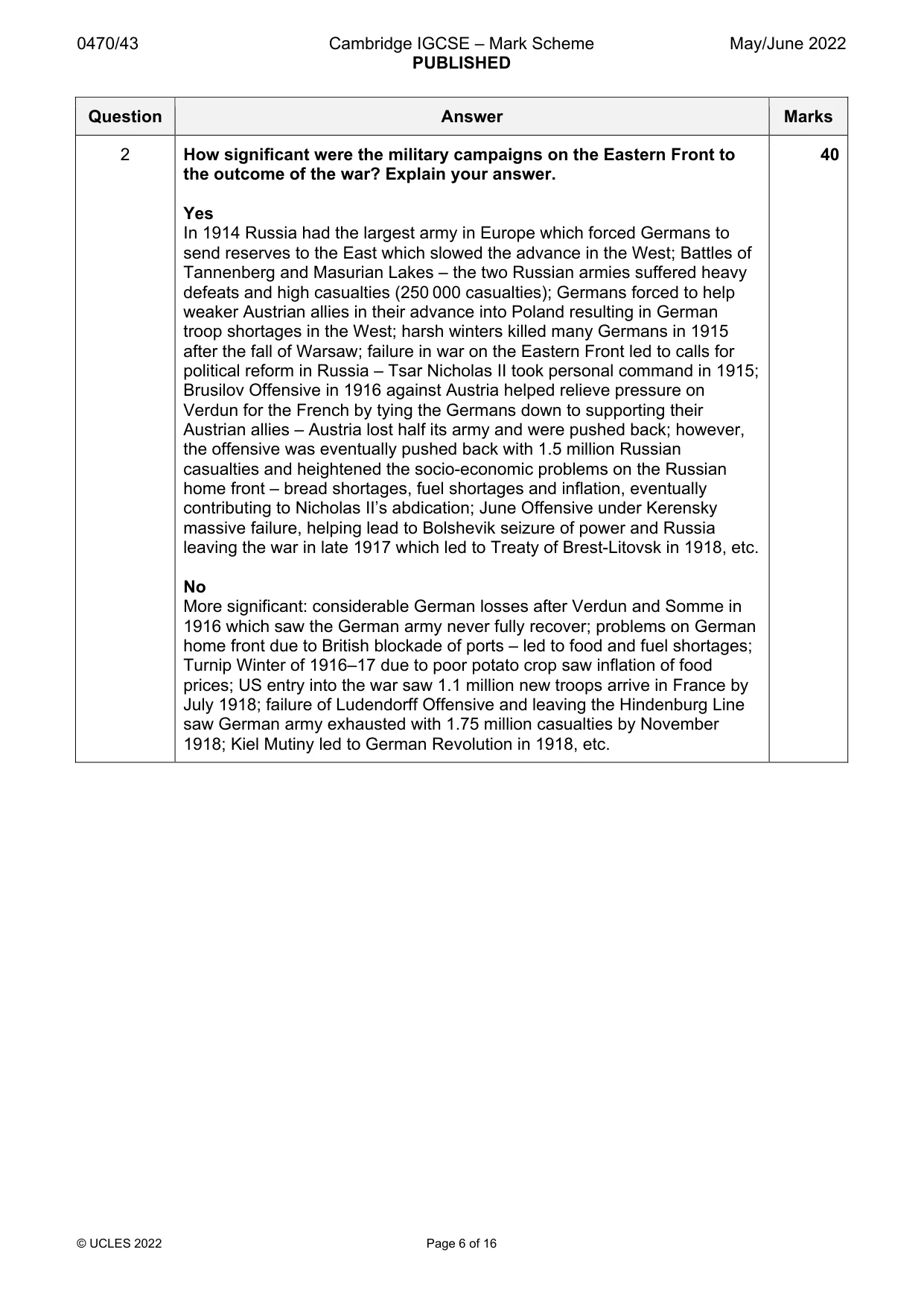 Mark scheme, page 6 of 16
