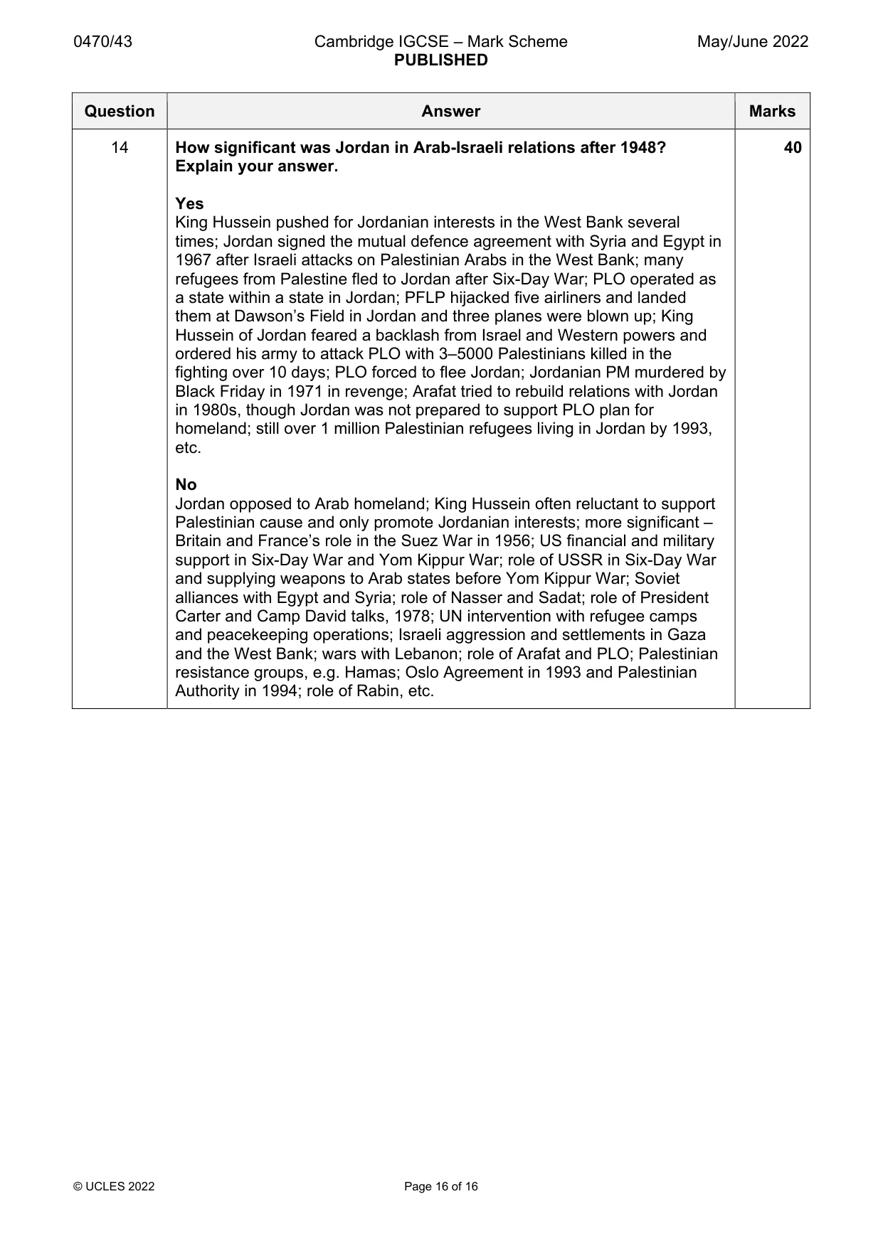 Mark scheme, page 16 of 16