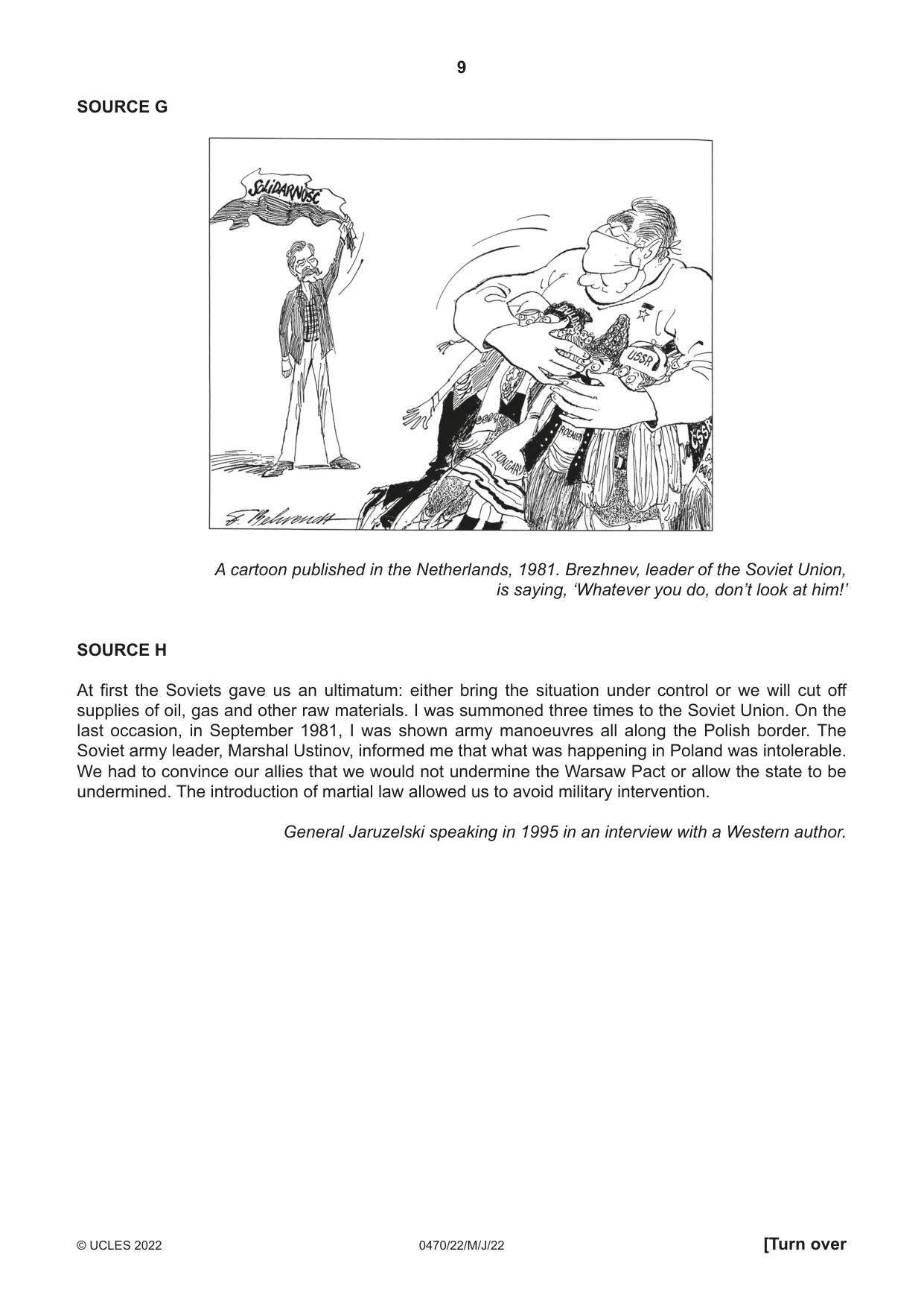Cambridge IGCSE History 0470 2022 May/June Paper 2 · Variant 2 question paper, page 9 of 12