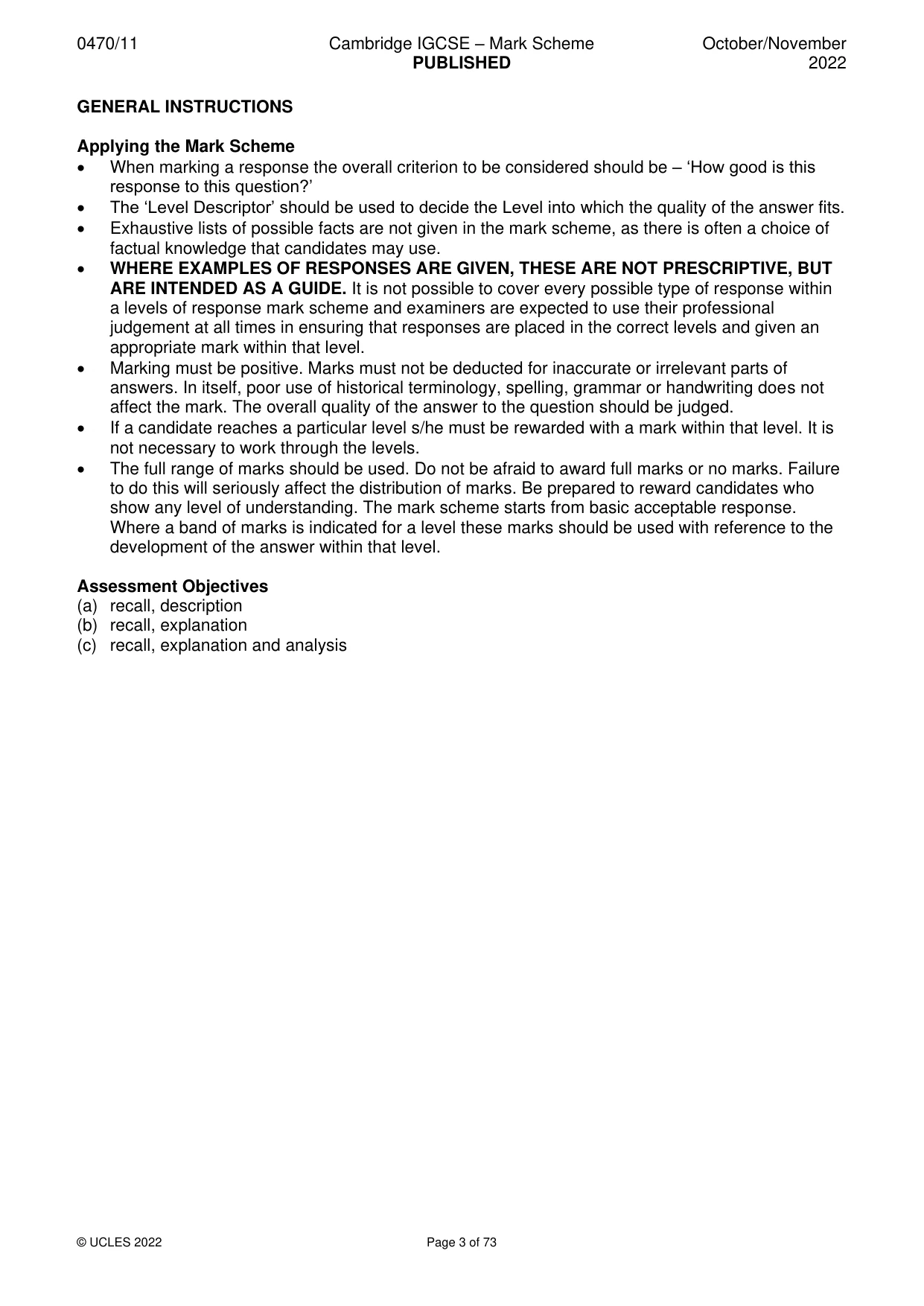 Mark scheme, page 3 of 73