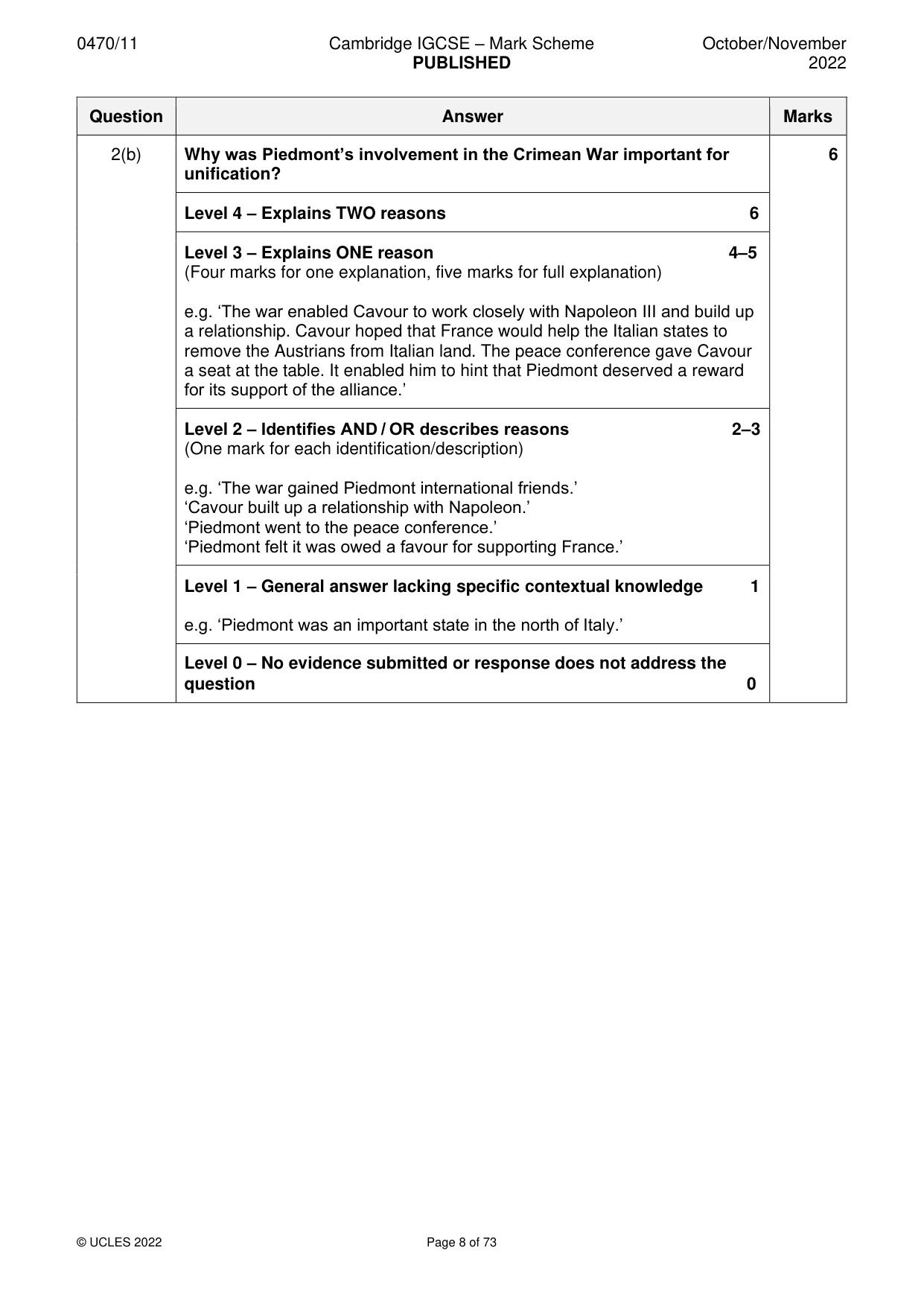 Mark scheme, page 8 of 73