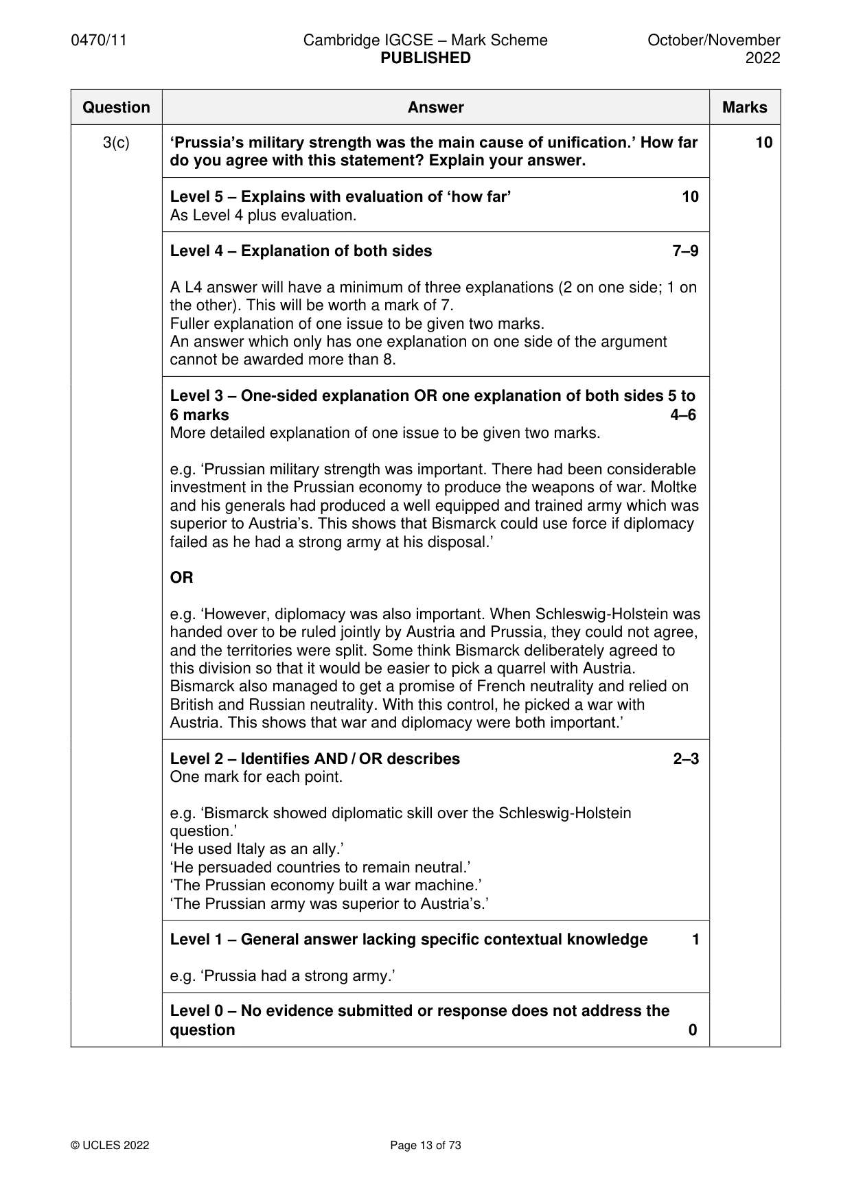 Mark scheme, page 13 of 73