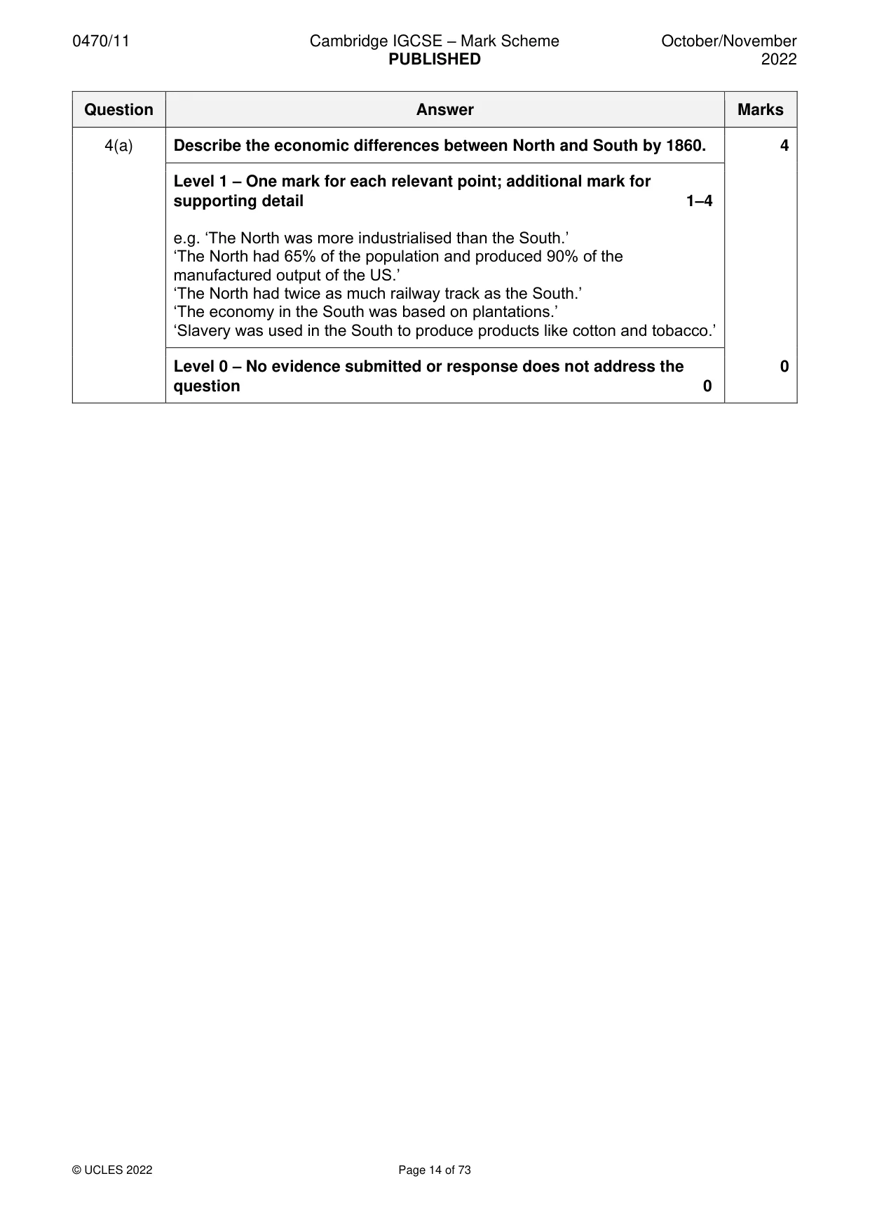 Mark scheme, page 14 of 73