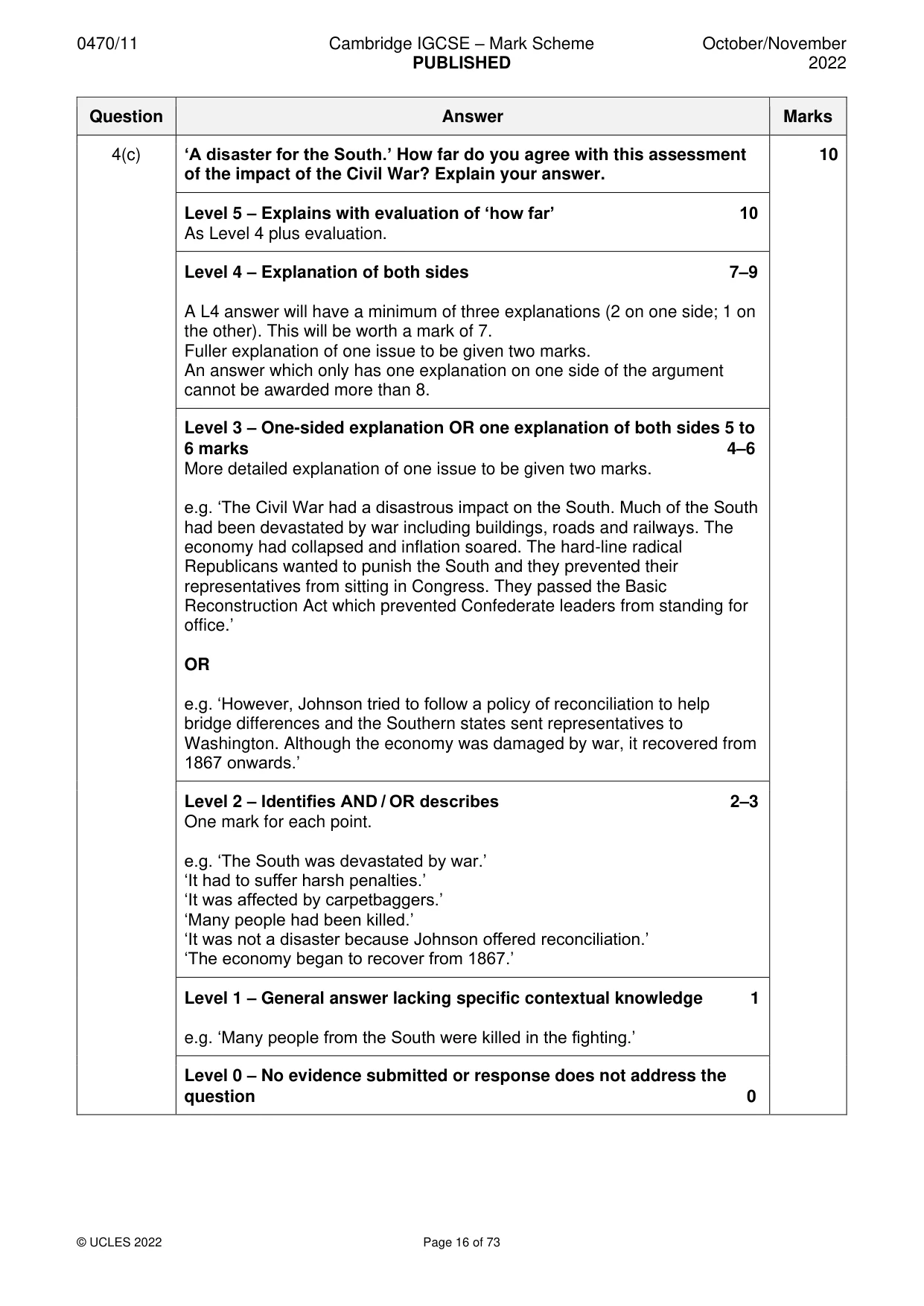 Mark scheme, page 16 of 73