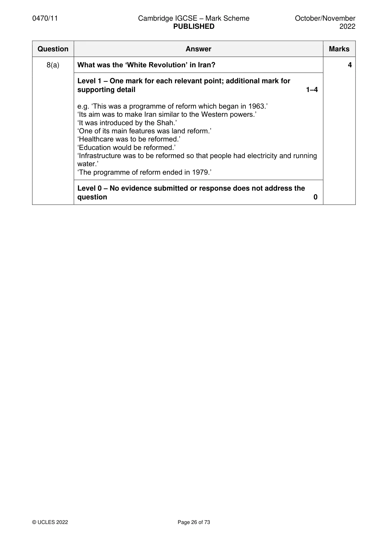Mark scheme, page 26 of 73