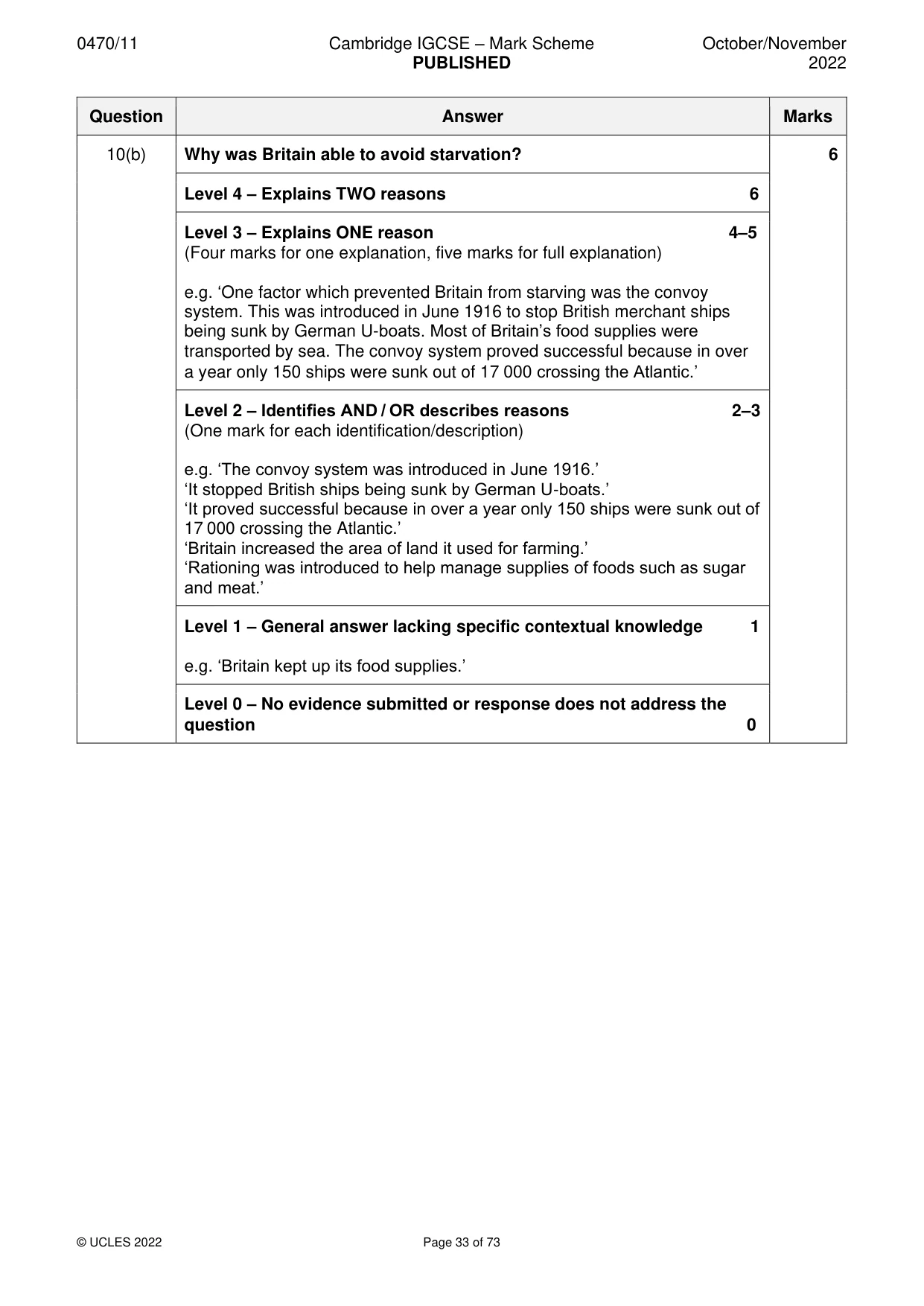 Mark scheme, page 33 of 73
