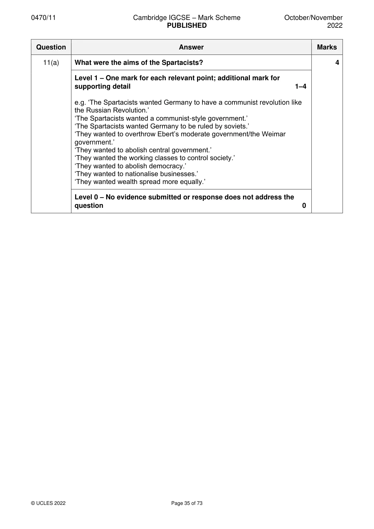 Mark scheme, page 35 of 73