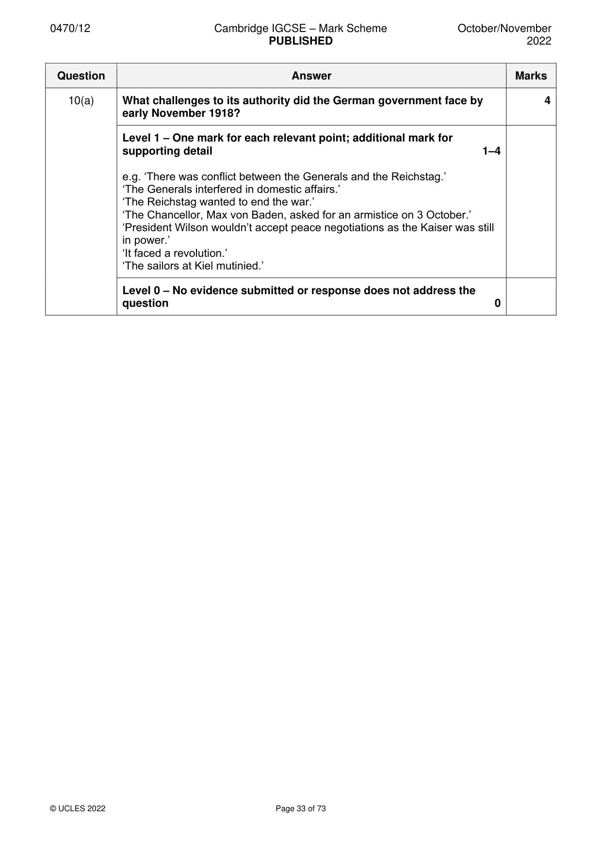 Mark scheme, page 33 of 73