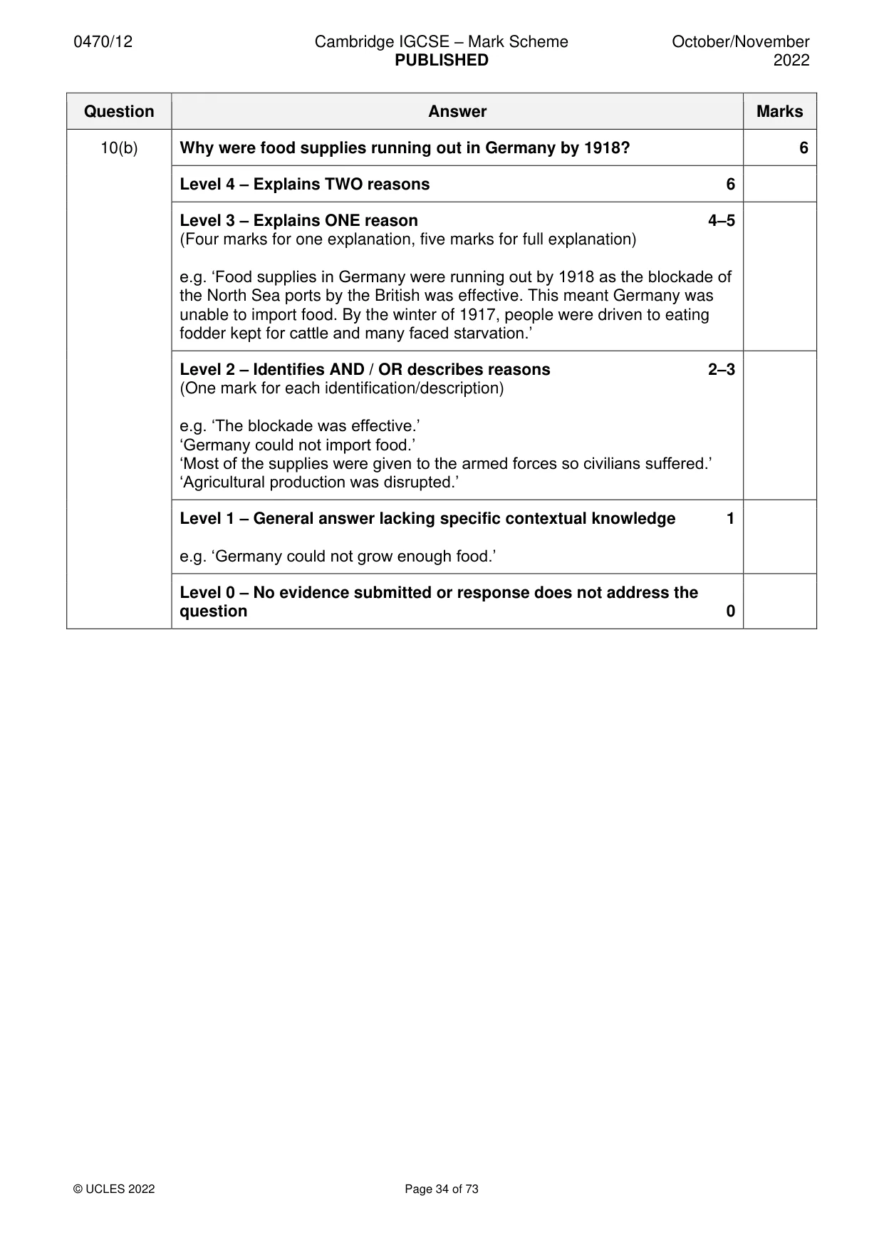 Mark scheme, page 34 of 73