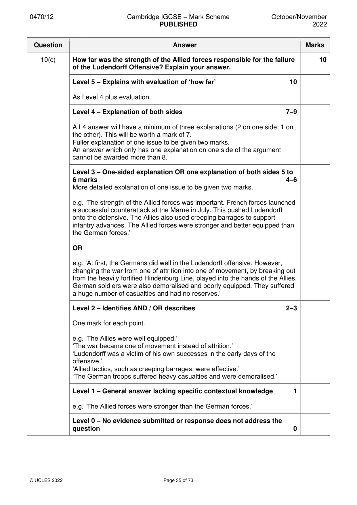 Mark scheme, page 35 of 73